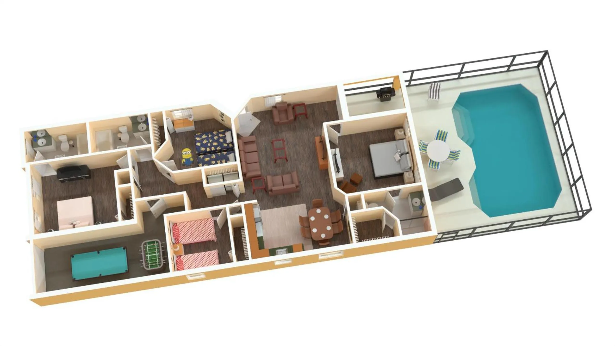 Living room in Great Community, Amazing Private Pool, Near Disney!