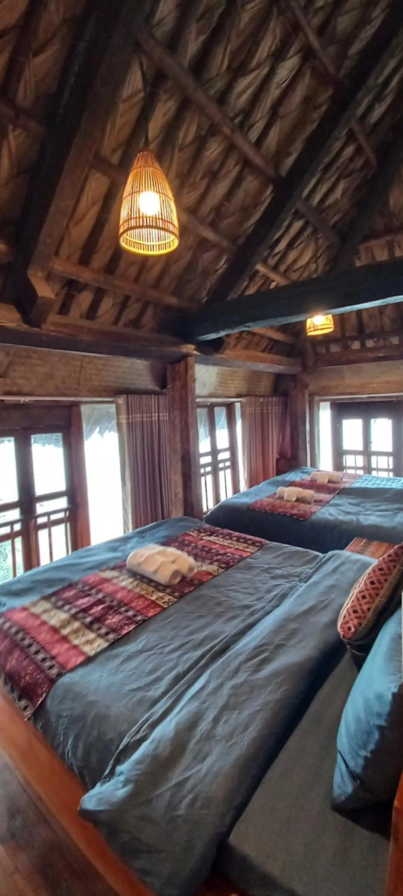 Bed in Ta Xua Ecolodge