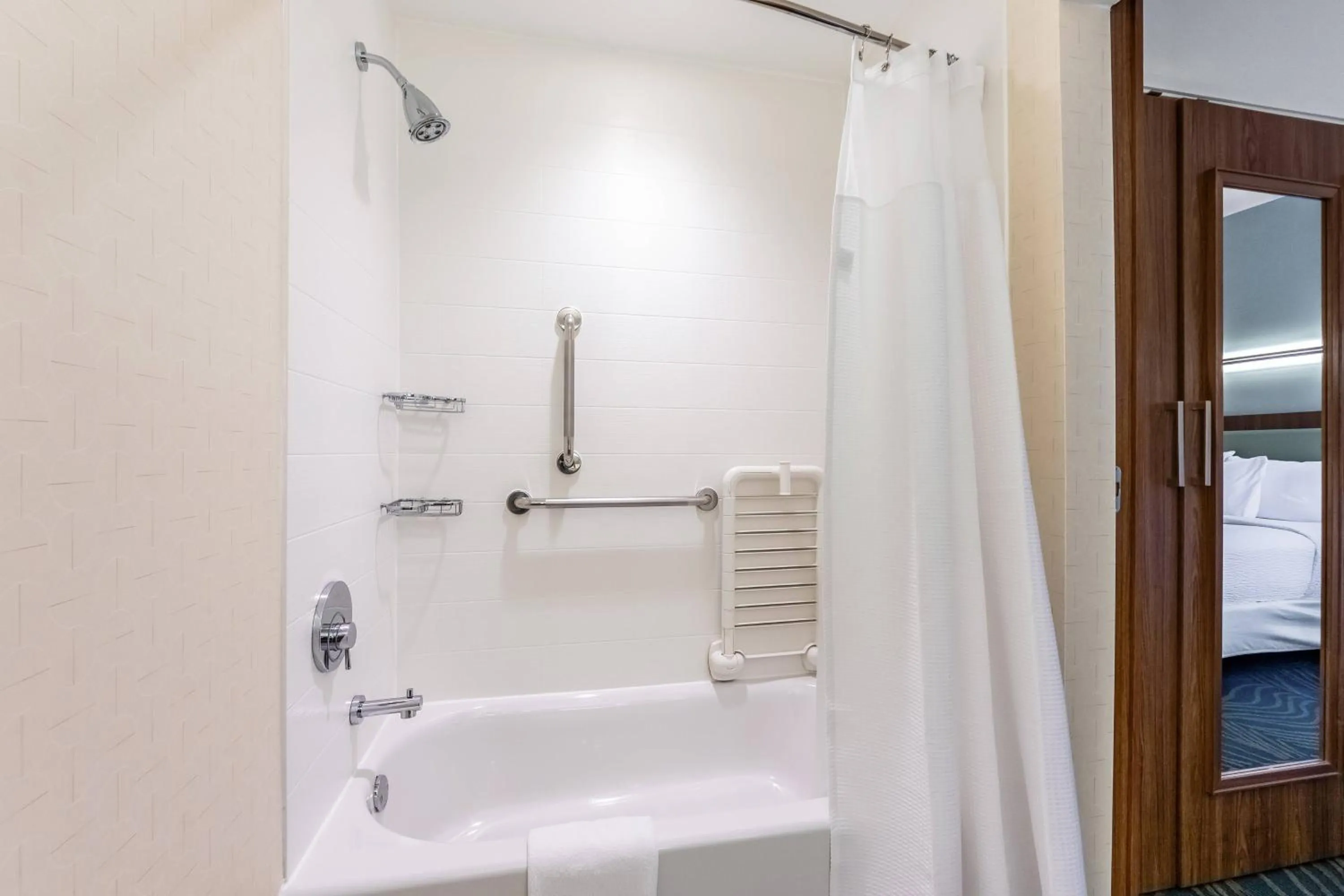 Bathroom, Bed in SpringHill Suites by Marriott Dallas Plano/Frisco