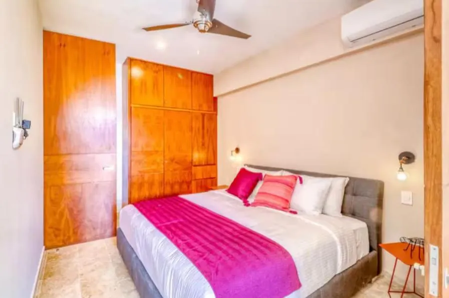 Bed in Amena Condo Tulum