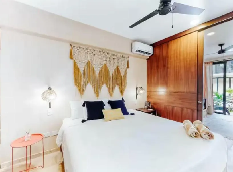 Bed in Amena Condo Tulum