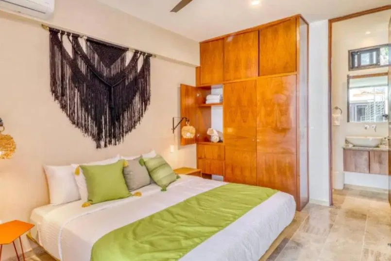 Bed in Amena Condo Tulum