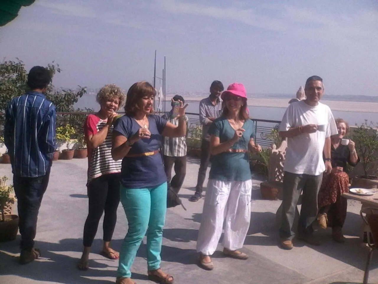 group of guests in Ganga Monastery