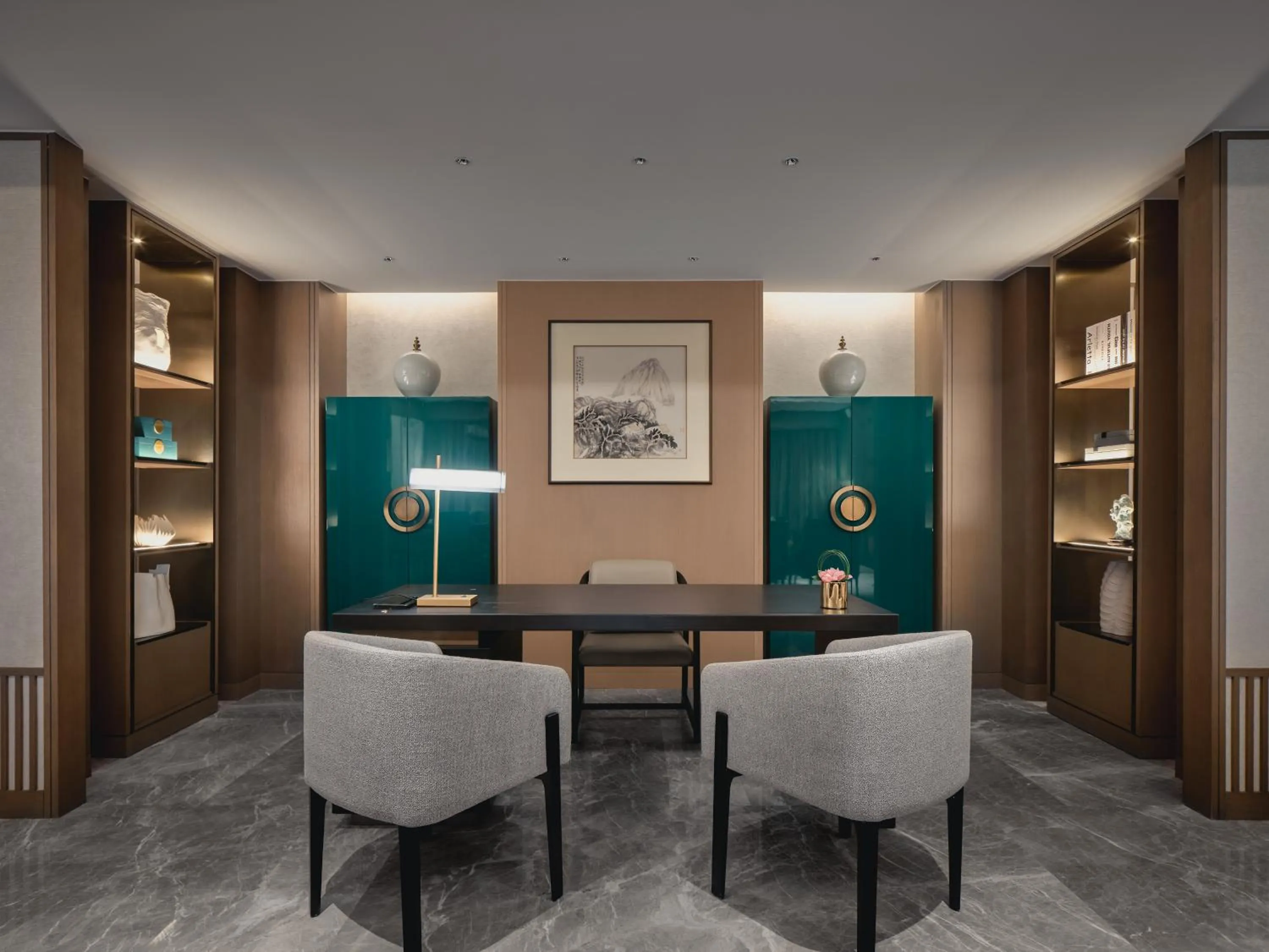 Seating area in HUALUXE Kunshan Huaqiao, an IHG Hotel