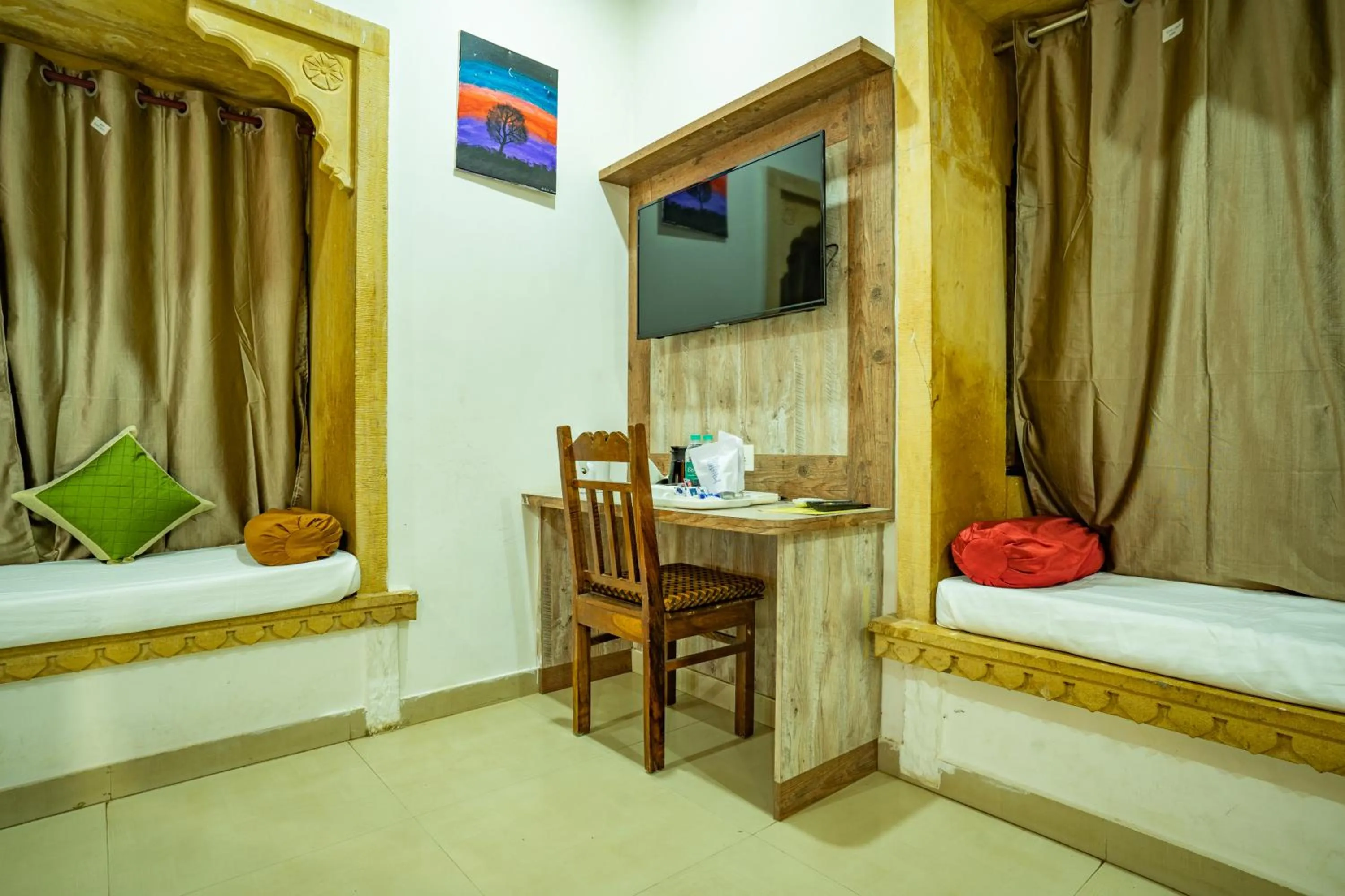 towels, Bed in Hotel Marina Mahal with Swimming Pool