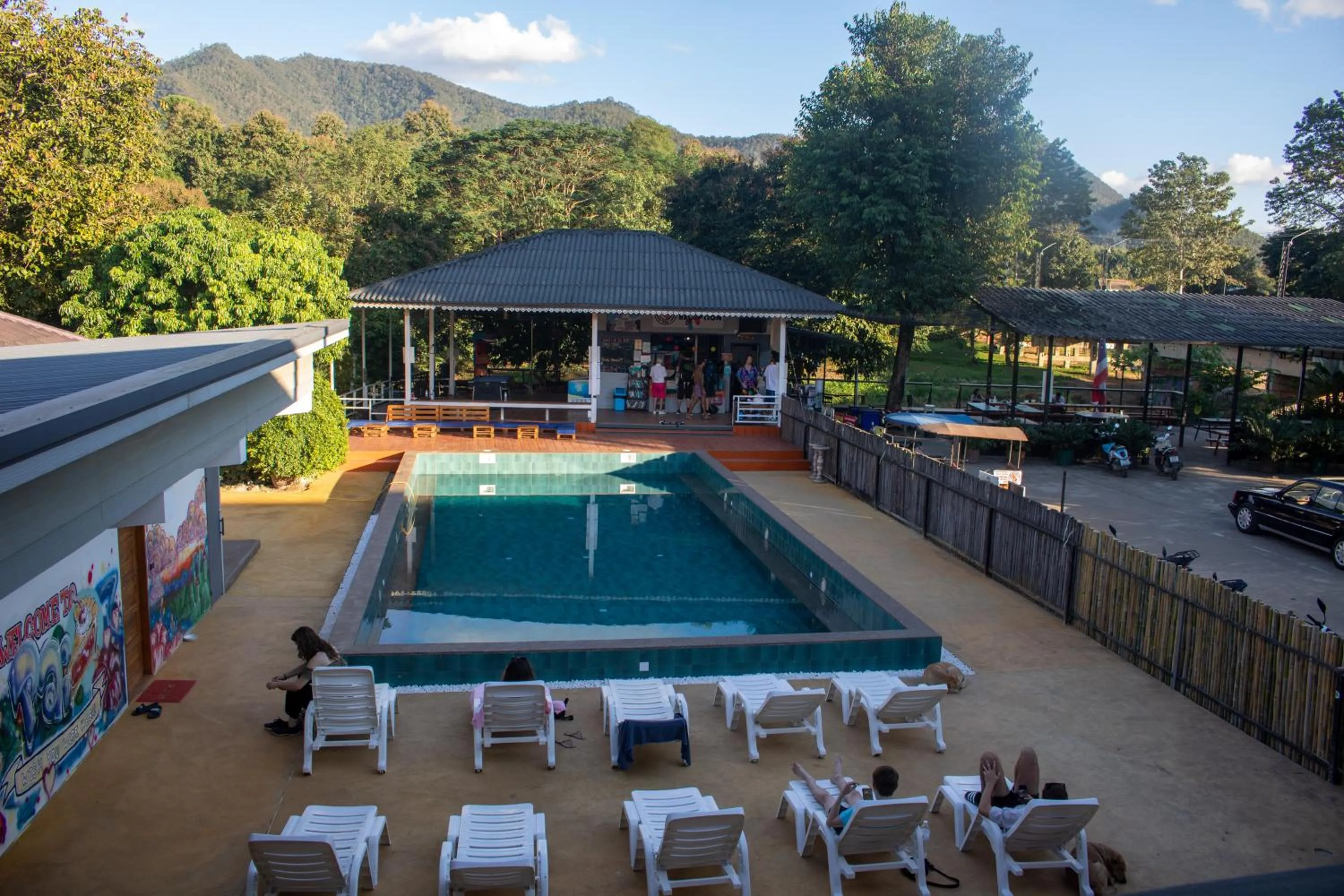 Swimming pool in Revolution Hostel Pai