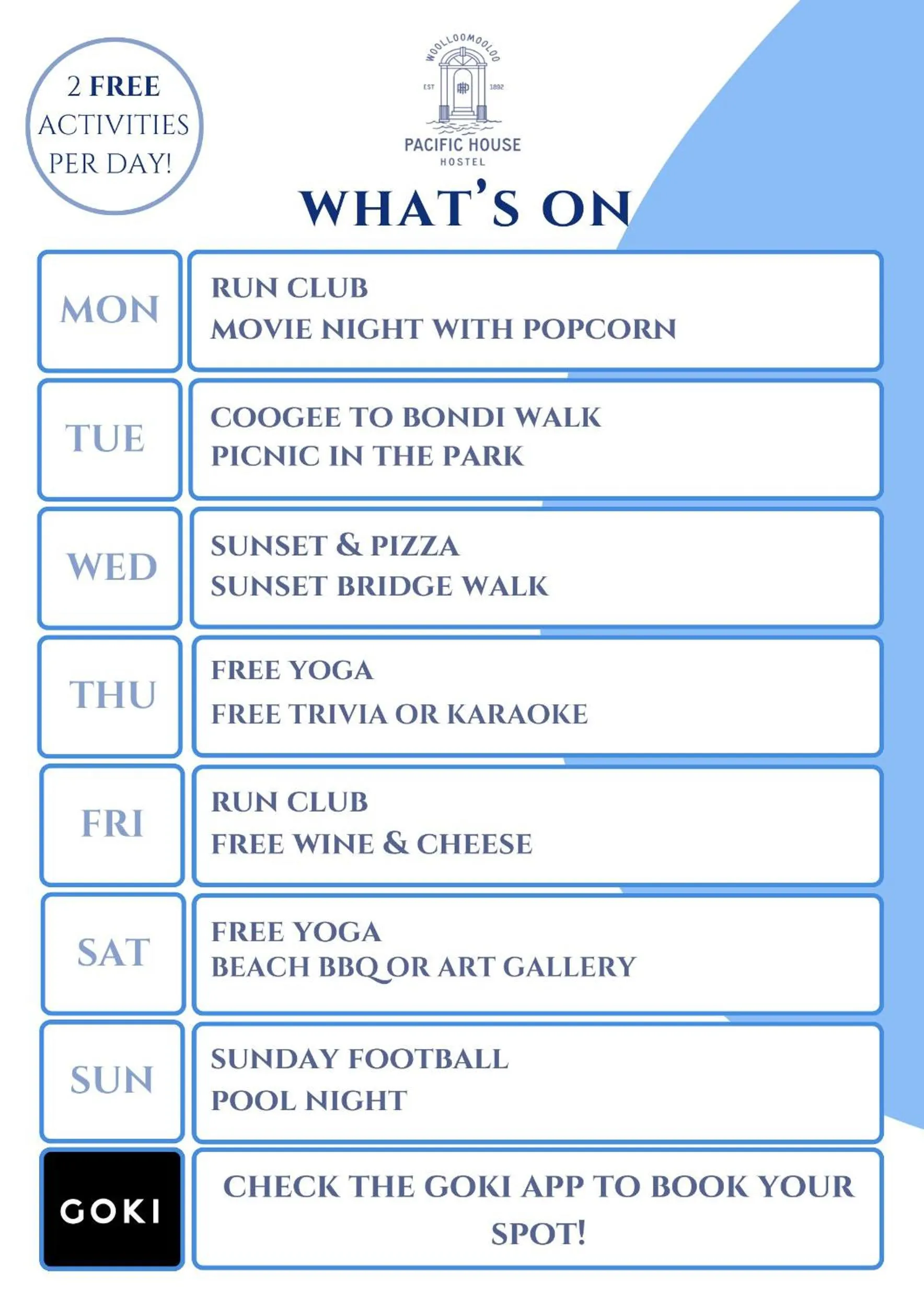 Activities in The Pacific House