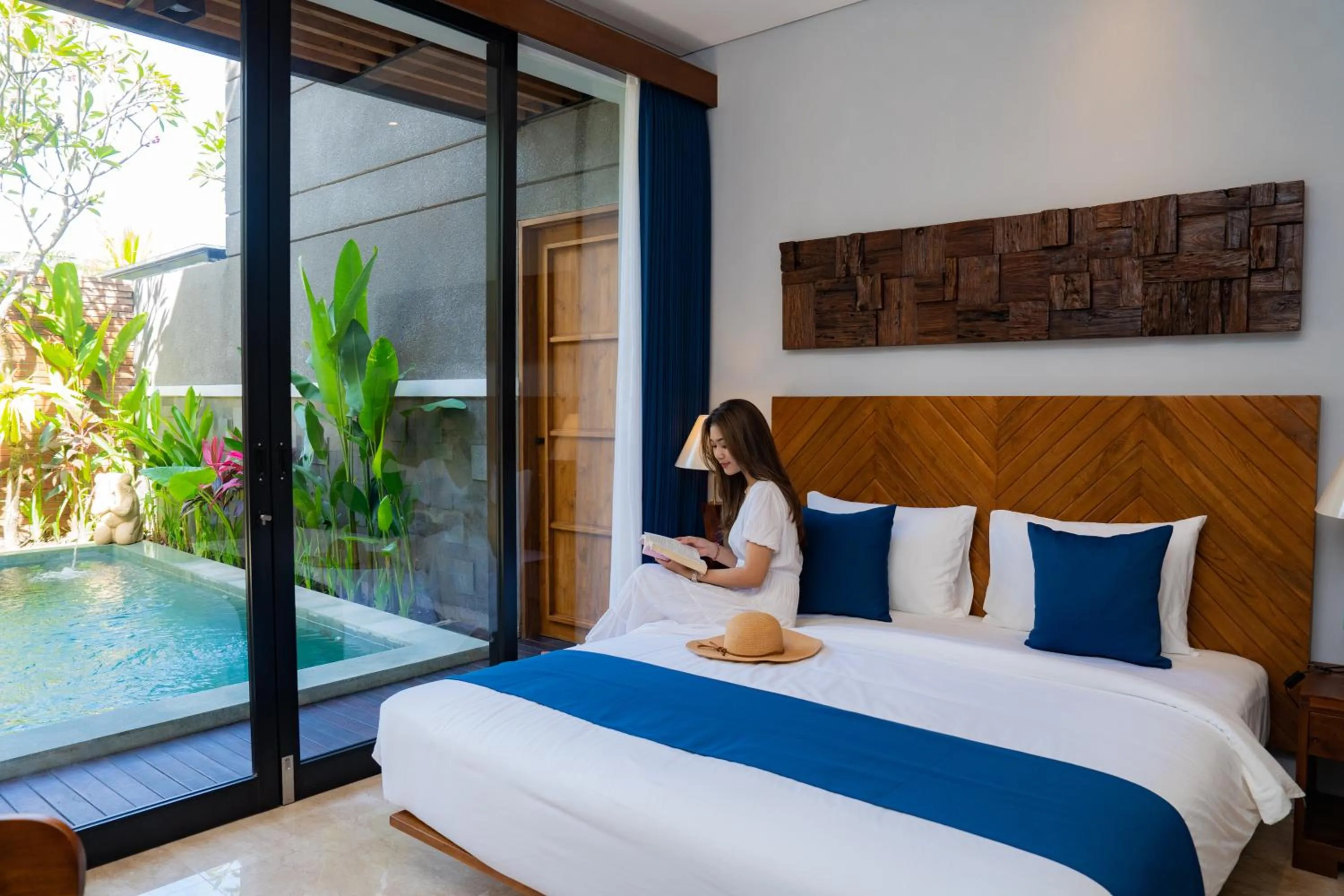 People, Bed in Villa Bulan Bali