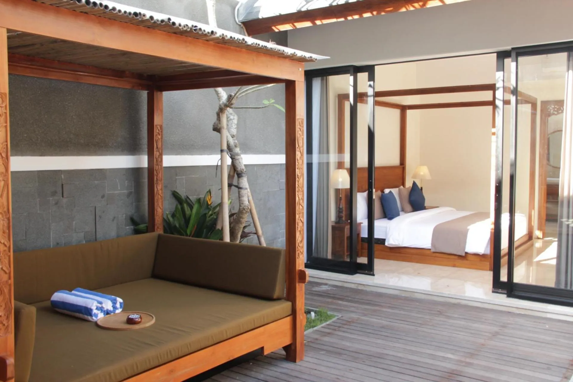 Balcony/Terrace, Bed in Villa Bulan Bali