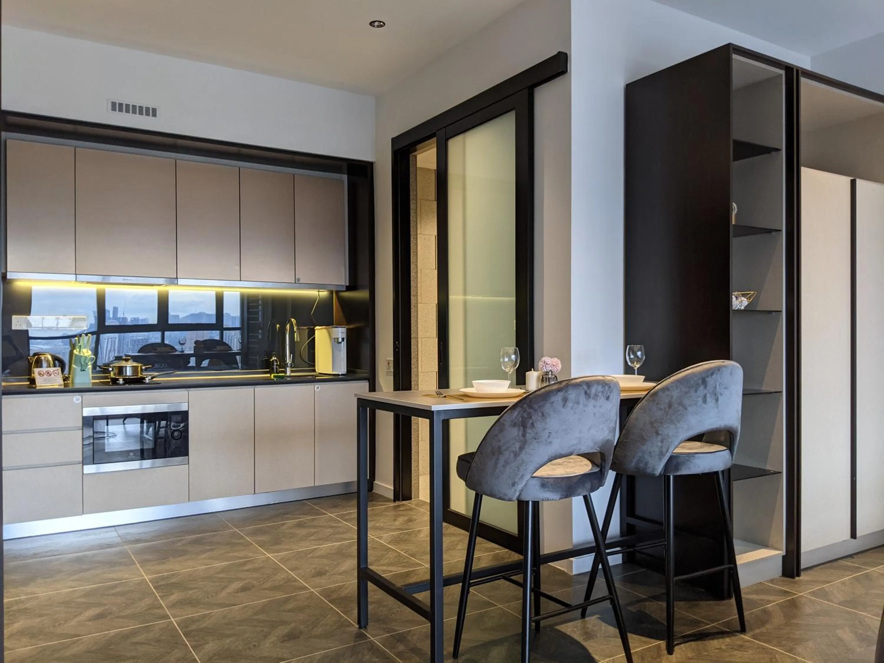 Dining area in Scarletz Suites KLCC by Mana-Mana