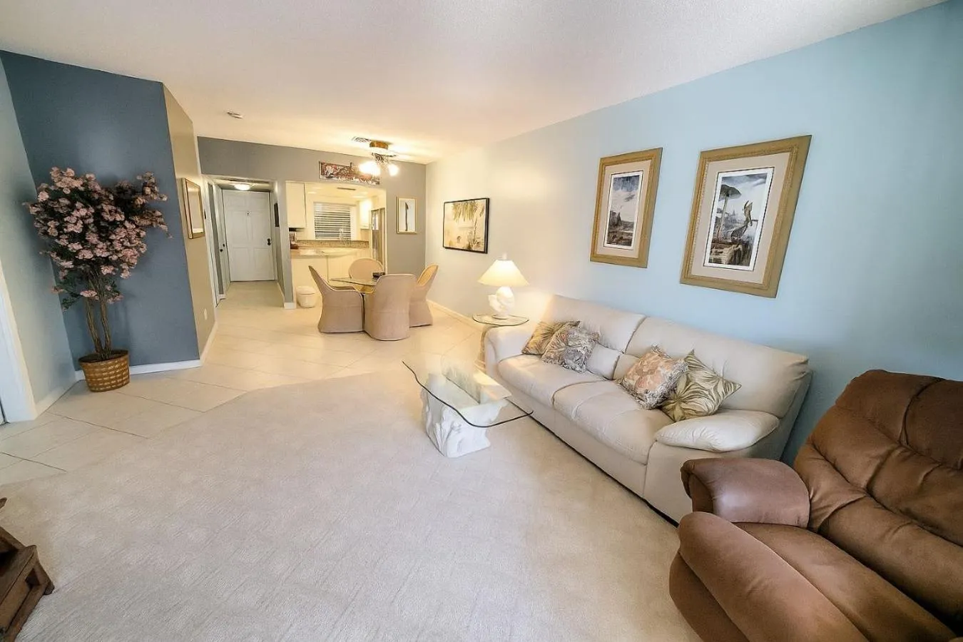 Living room in Welcome to Oasis #21 Your Coastal Retreat in Daytona Beach Shores-Walk To The Beach