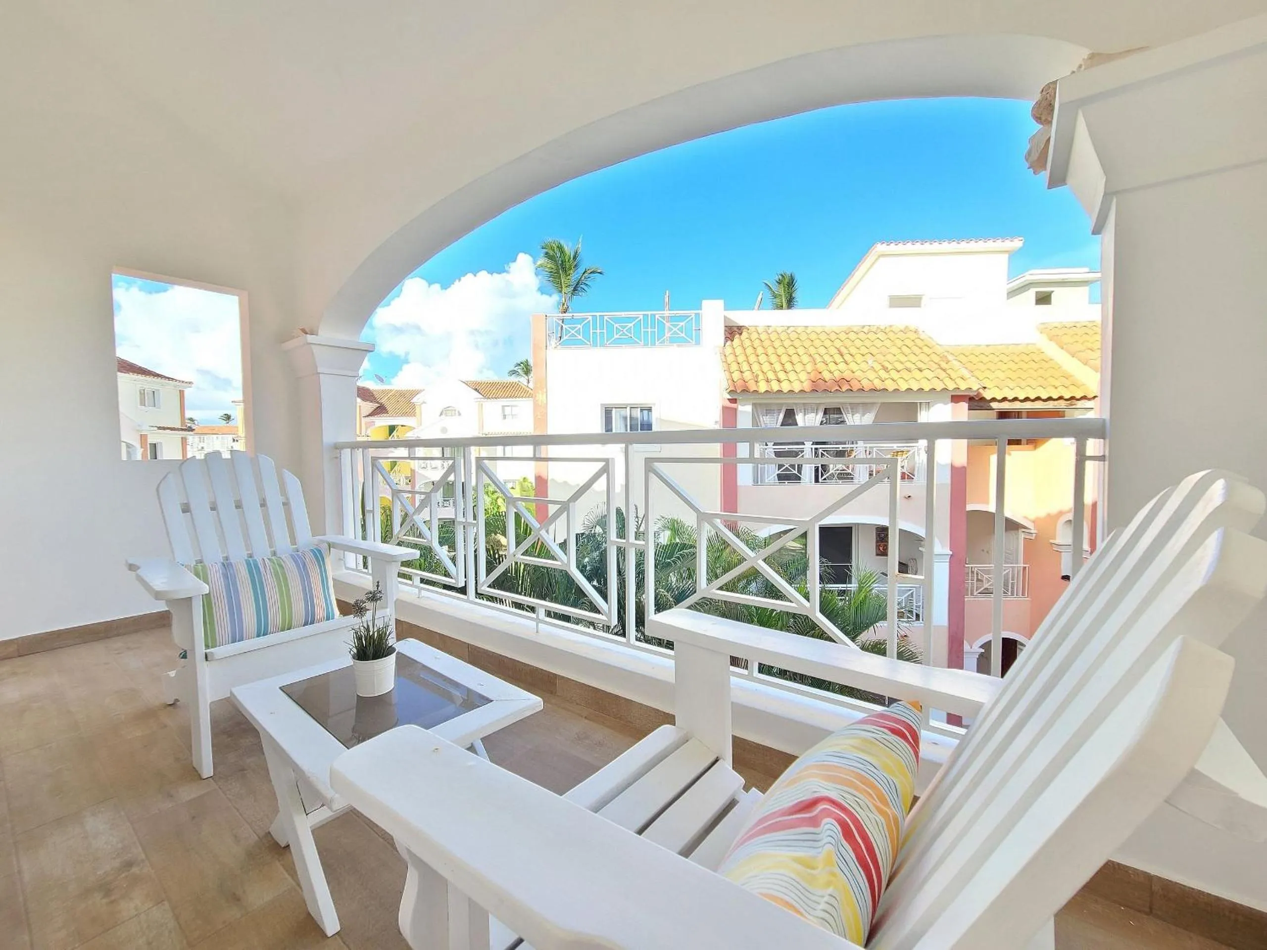Balcony/Terrace in El Dorado Apartment 1bedroom walking distance from Playa Bavaro