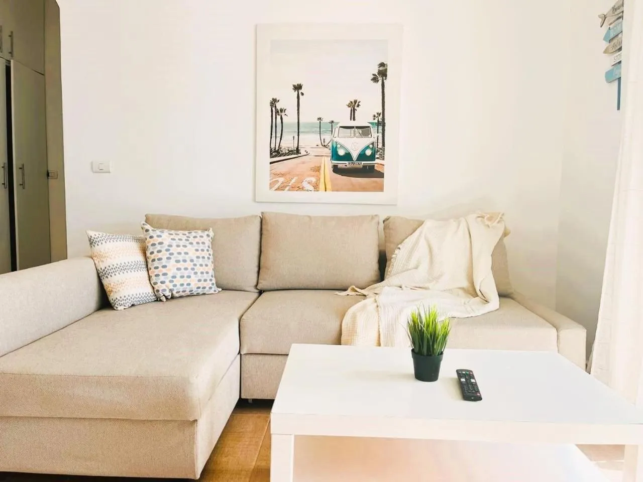 Living room in El Dorado Apartment 1bedroom walking distance from Playa Bavaro