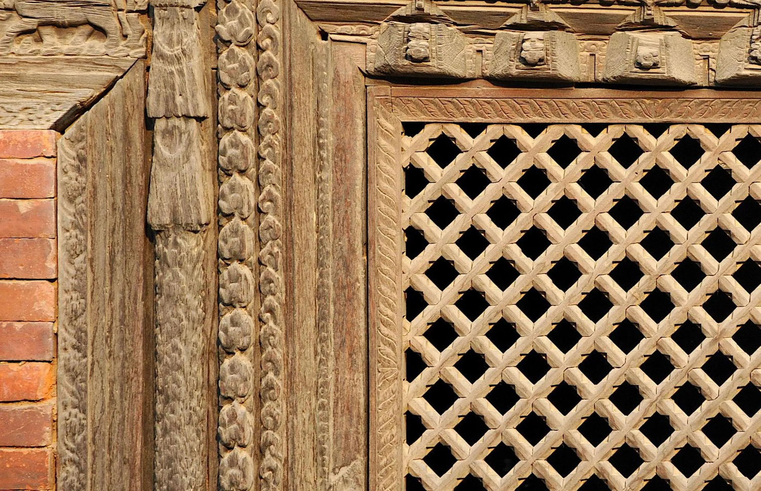 Decorative detail in Newa Chen Historic House UNESCO