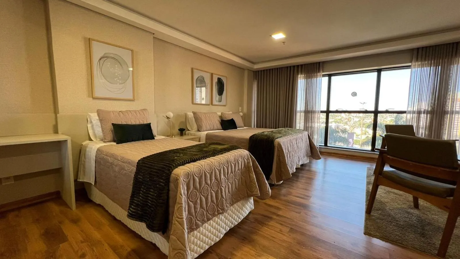 View (from property/room), Bed in Hotel Flat Afonso Pena e Centro de Convenções Campo Grande