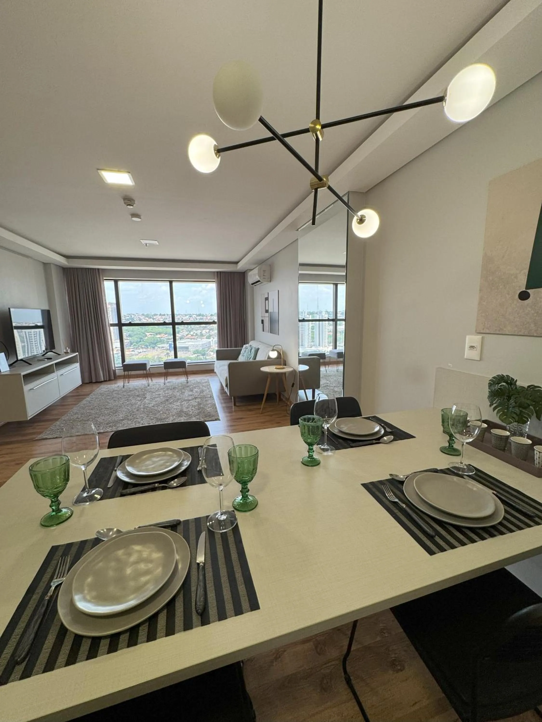 Dining area in Hotel Flat Afonso Pena e Centro de Convenções Campo Grande