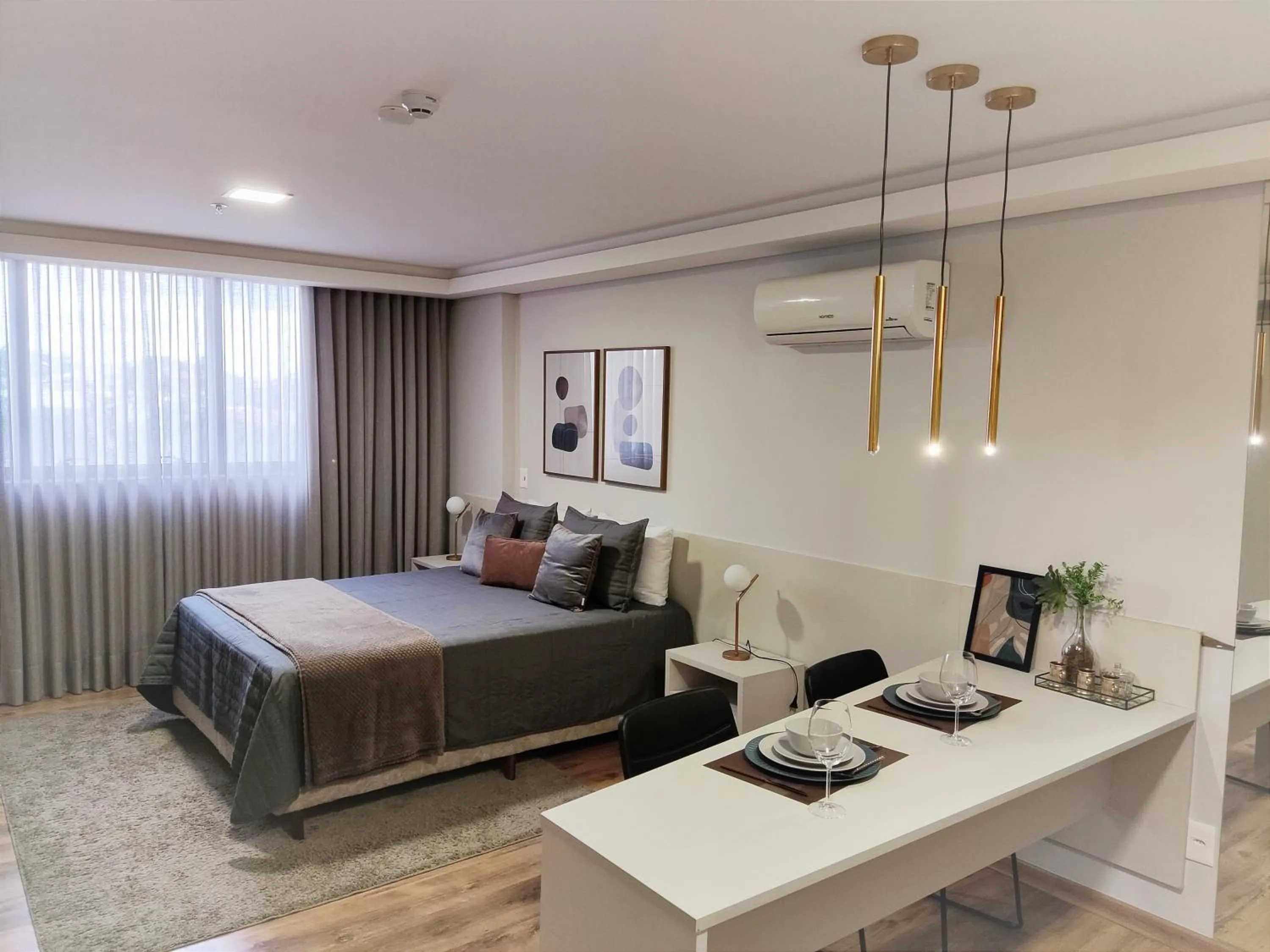 Bedroom, Bed in Hotel Flat Afonso Pena e Centro de Convenções Campo Grande