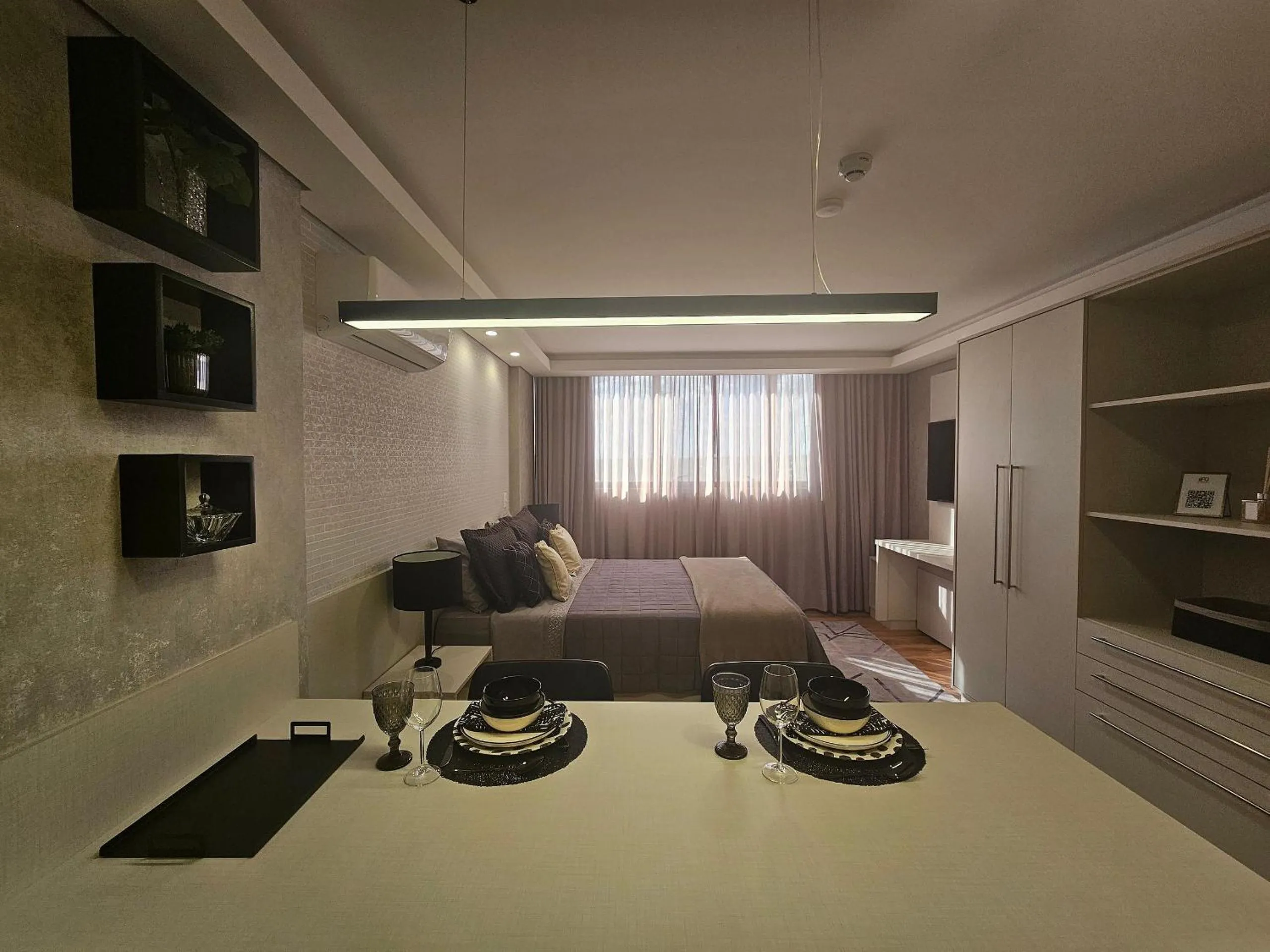 Bedroom, Bed in Hotel Flat Afonso Pena e Centro de Convenções Campo Grande