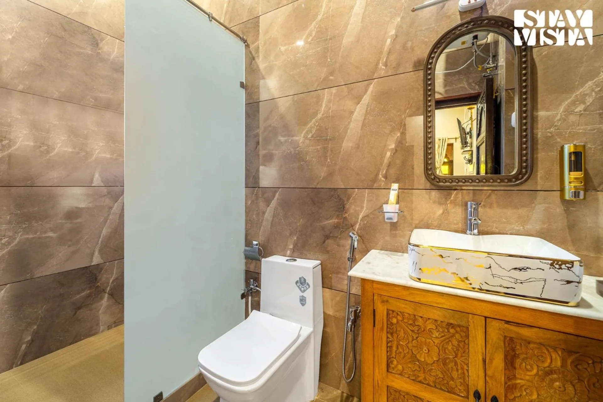 Bathroom in Sunset Escape by VEO - Part of StayVista