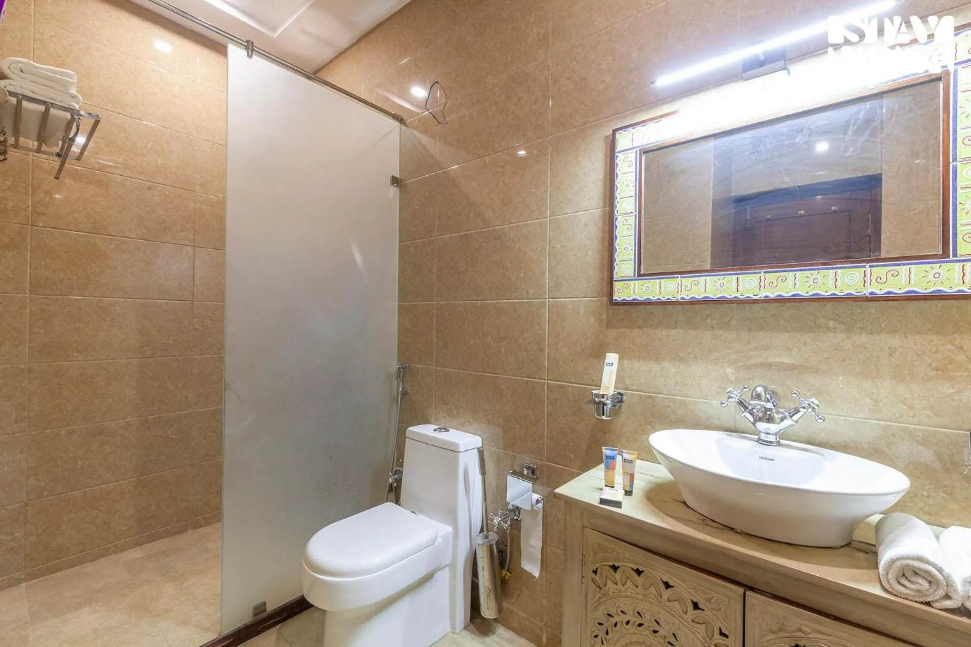Bathroom in Sunset Escape by VEO - Part of StayVista