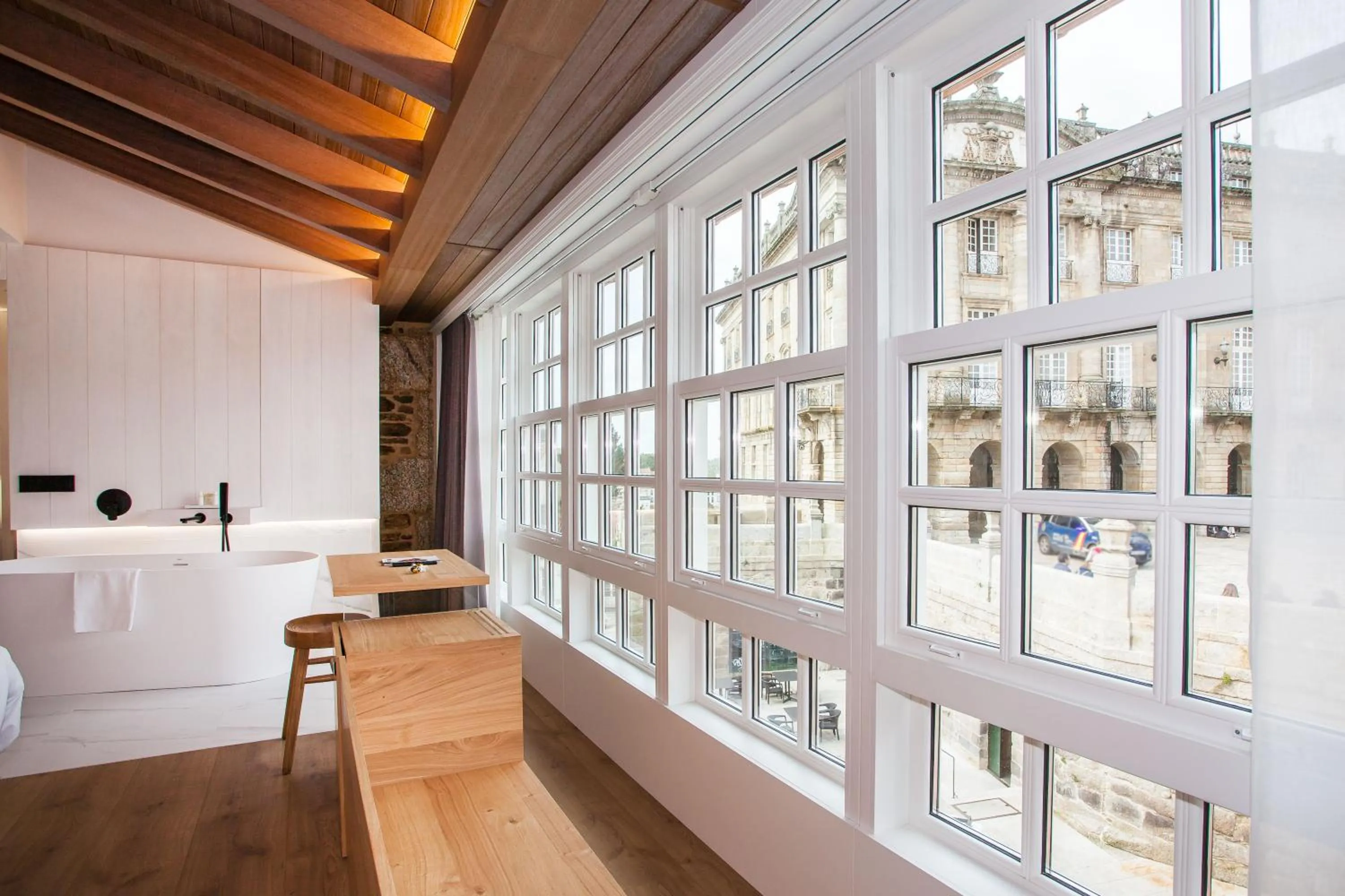 View (from property/room), Bed in Hotel Plaza Obradoiro by Bossh! Hotels