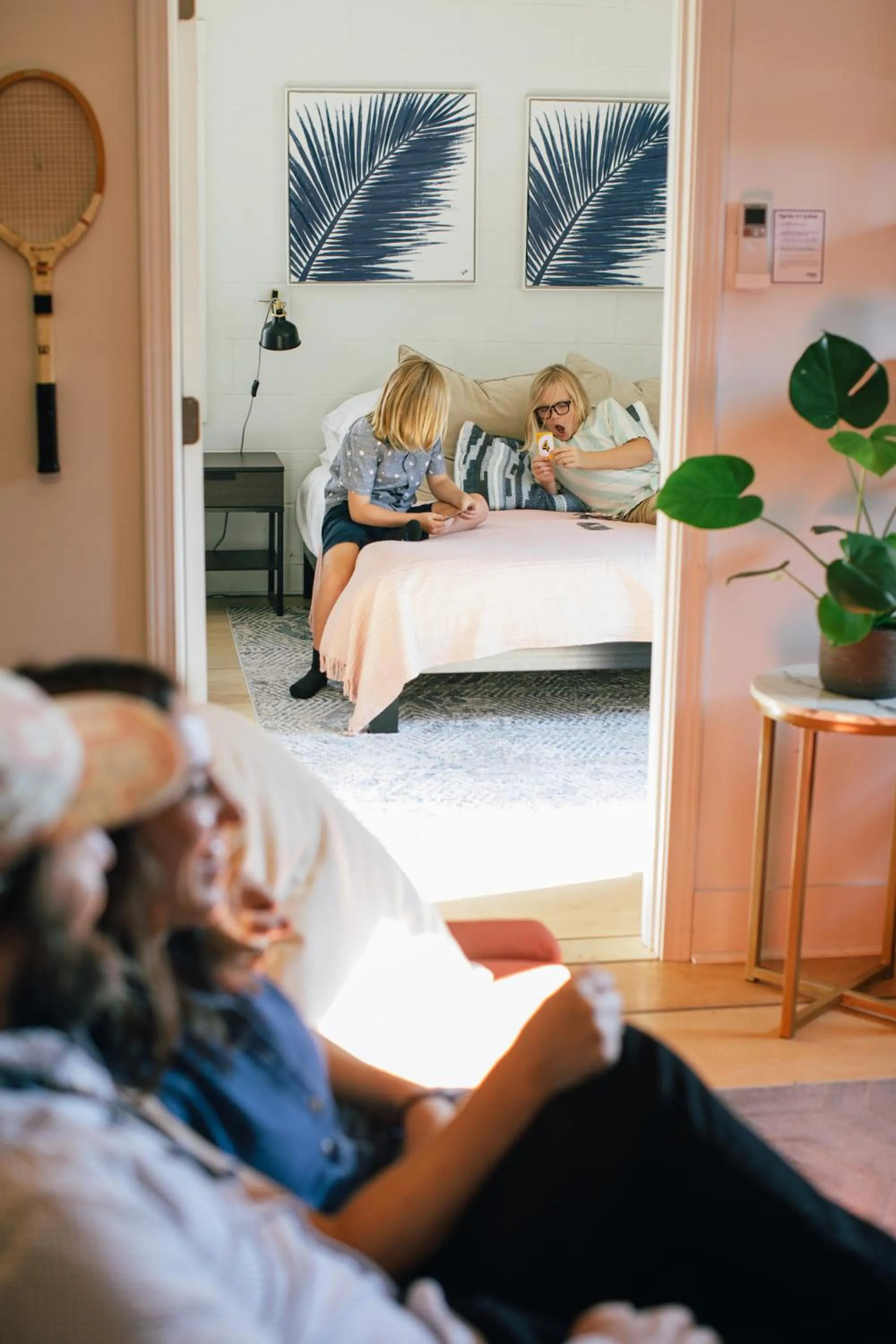 Living room, Bed in Stellar Suites