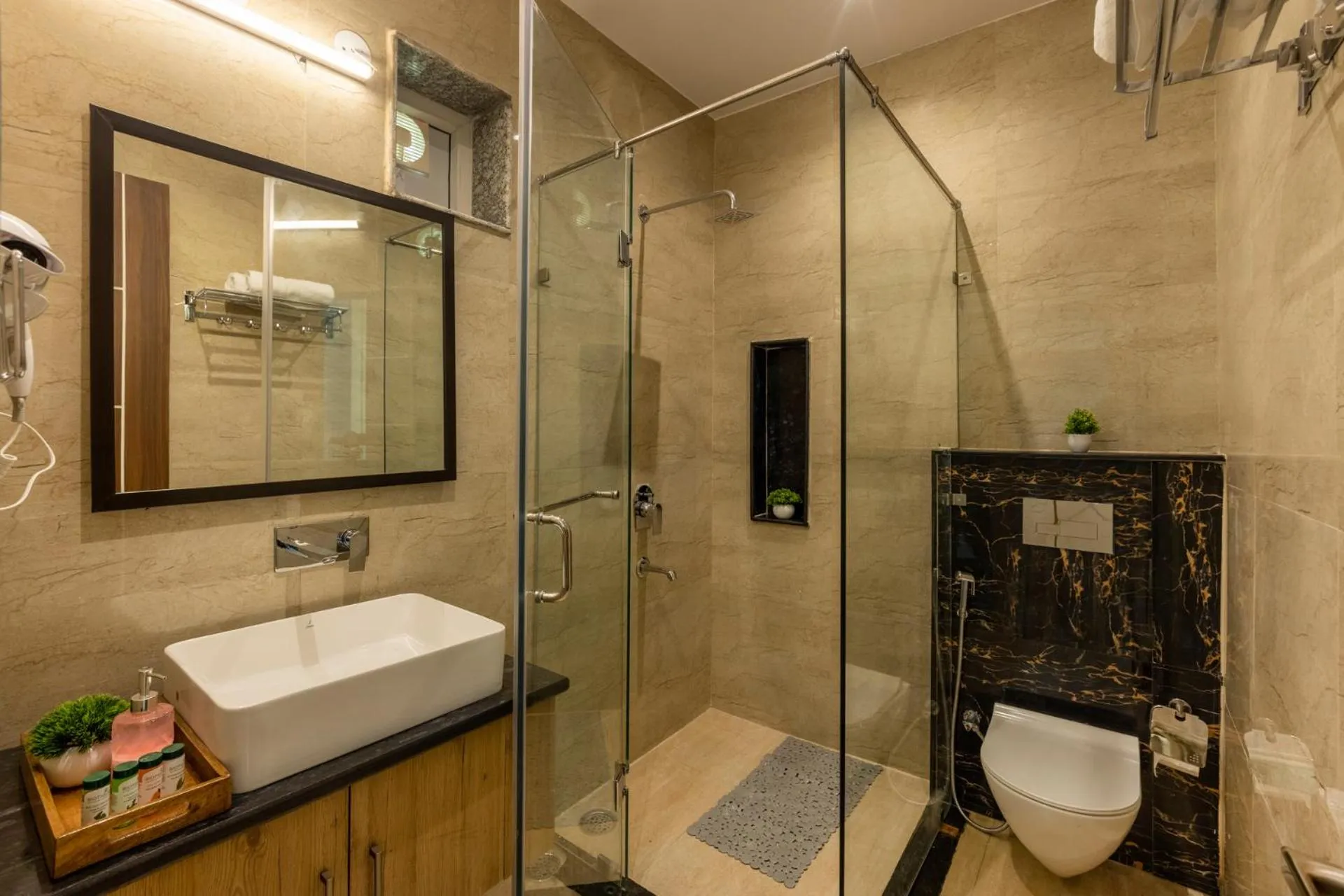 Shower in Zostel Plus Rishikesh, Mohanchatti