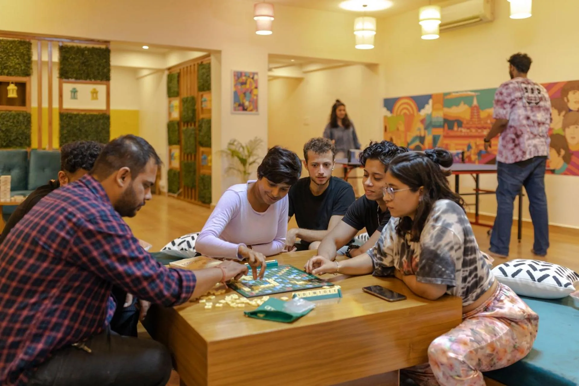Living room in Zostel Plus Rishikesh, Mohanchatti