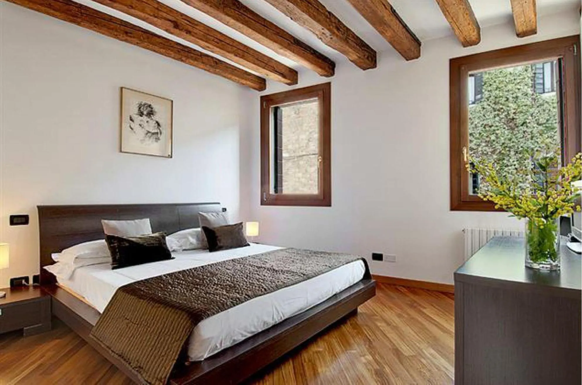 Bedroom, Bed in Salmaso Apartments
