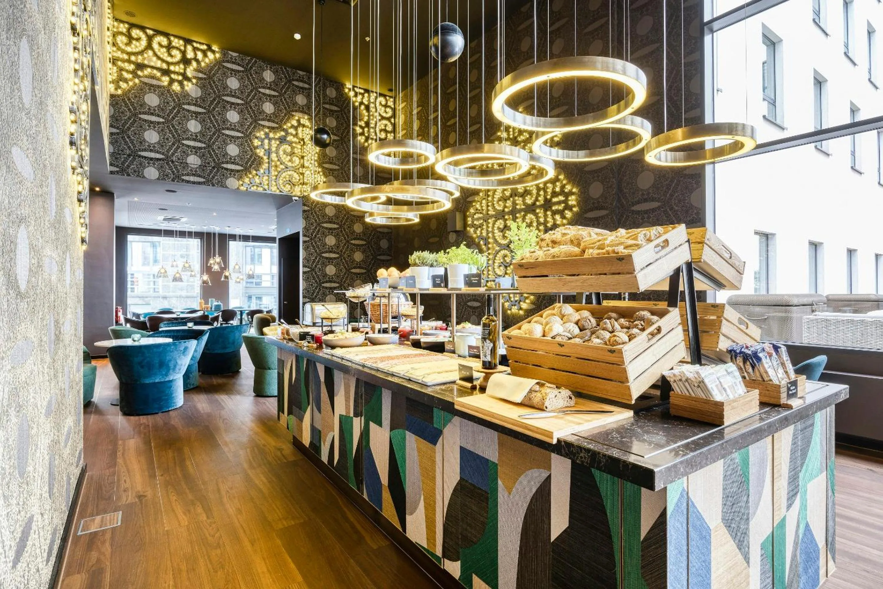 Buffet breakfast in Motel One Brussels