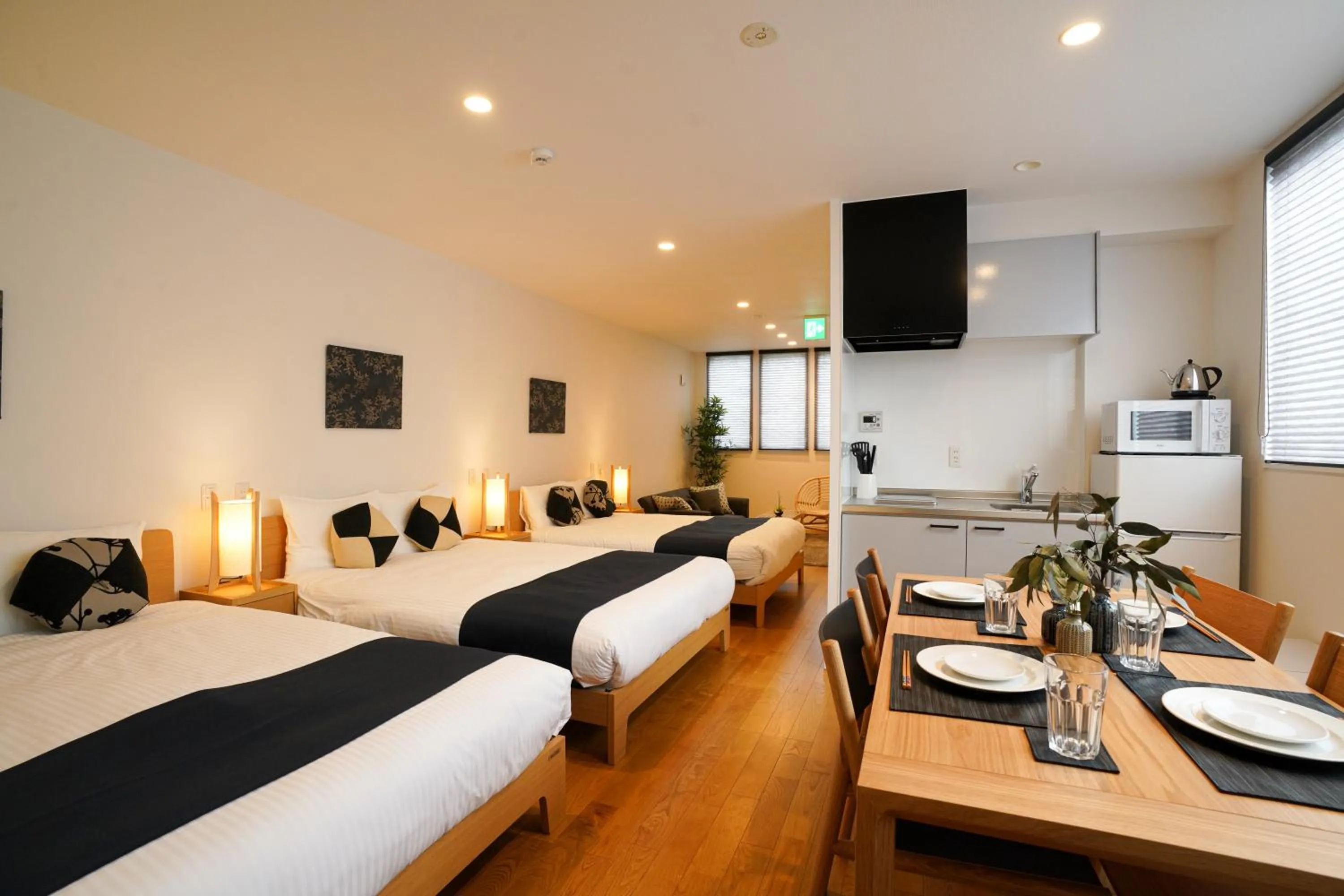 Living room, Bed in PrimeRoom別府 SAKURA