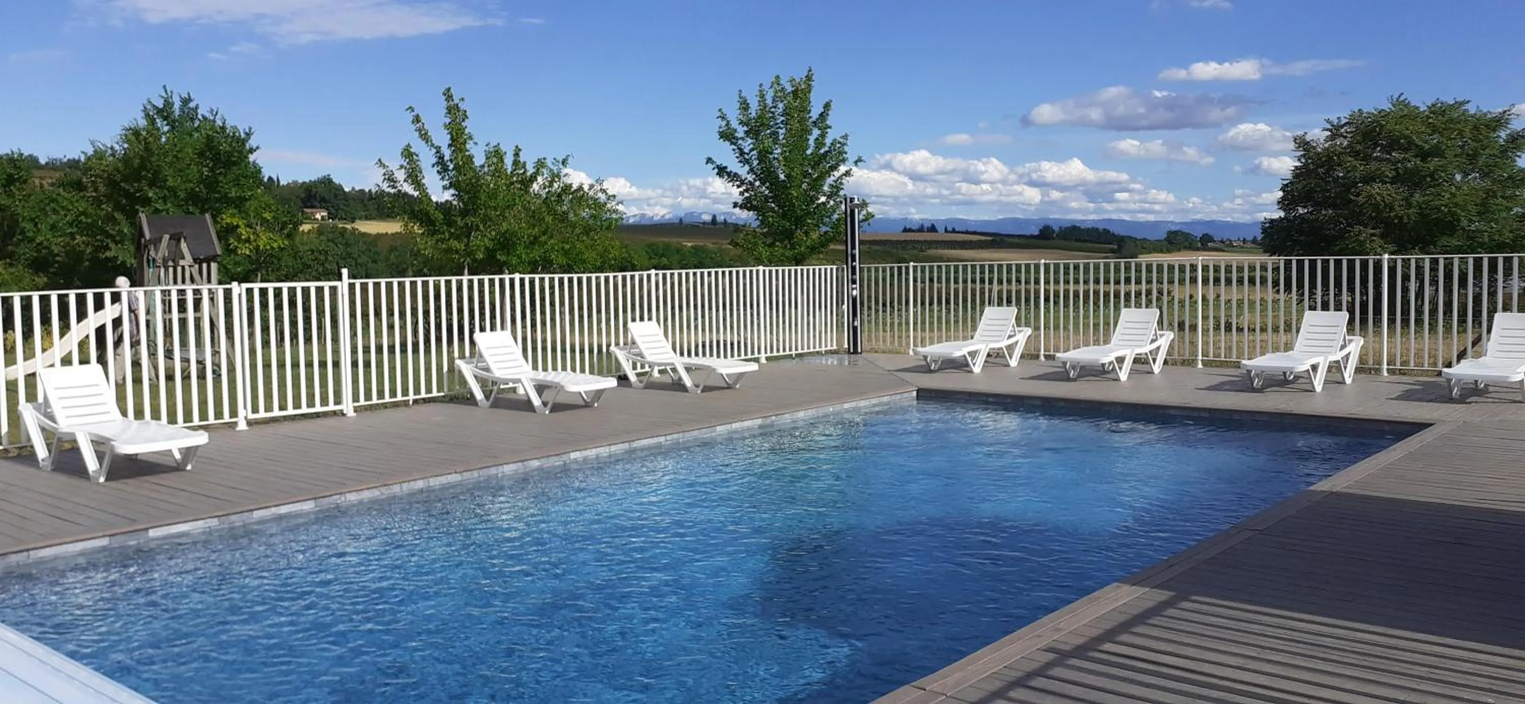 Pool view in Ferme Robin