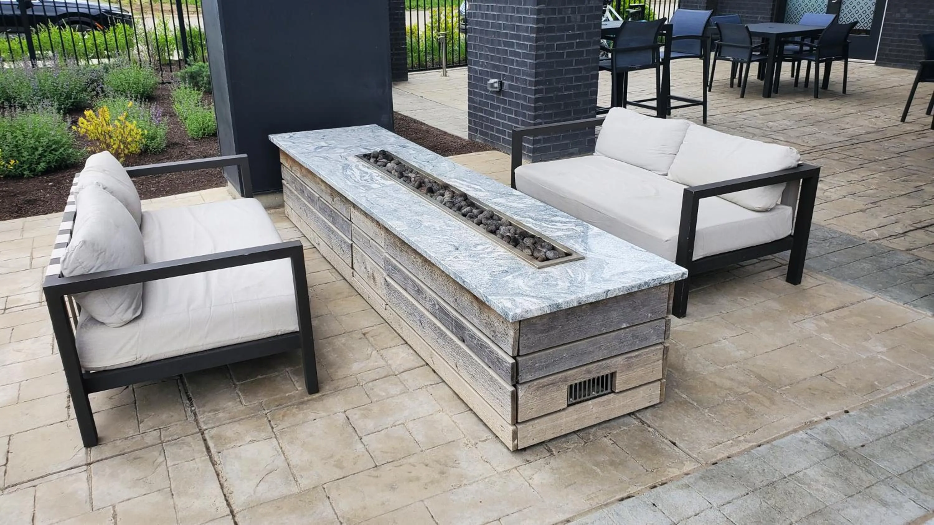 fireplace in Contemporary 1 BDRM Apt with Pool Parking Gym