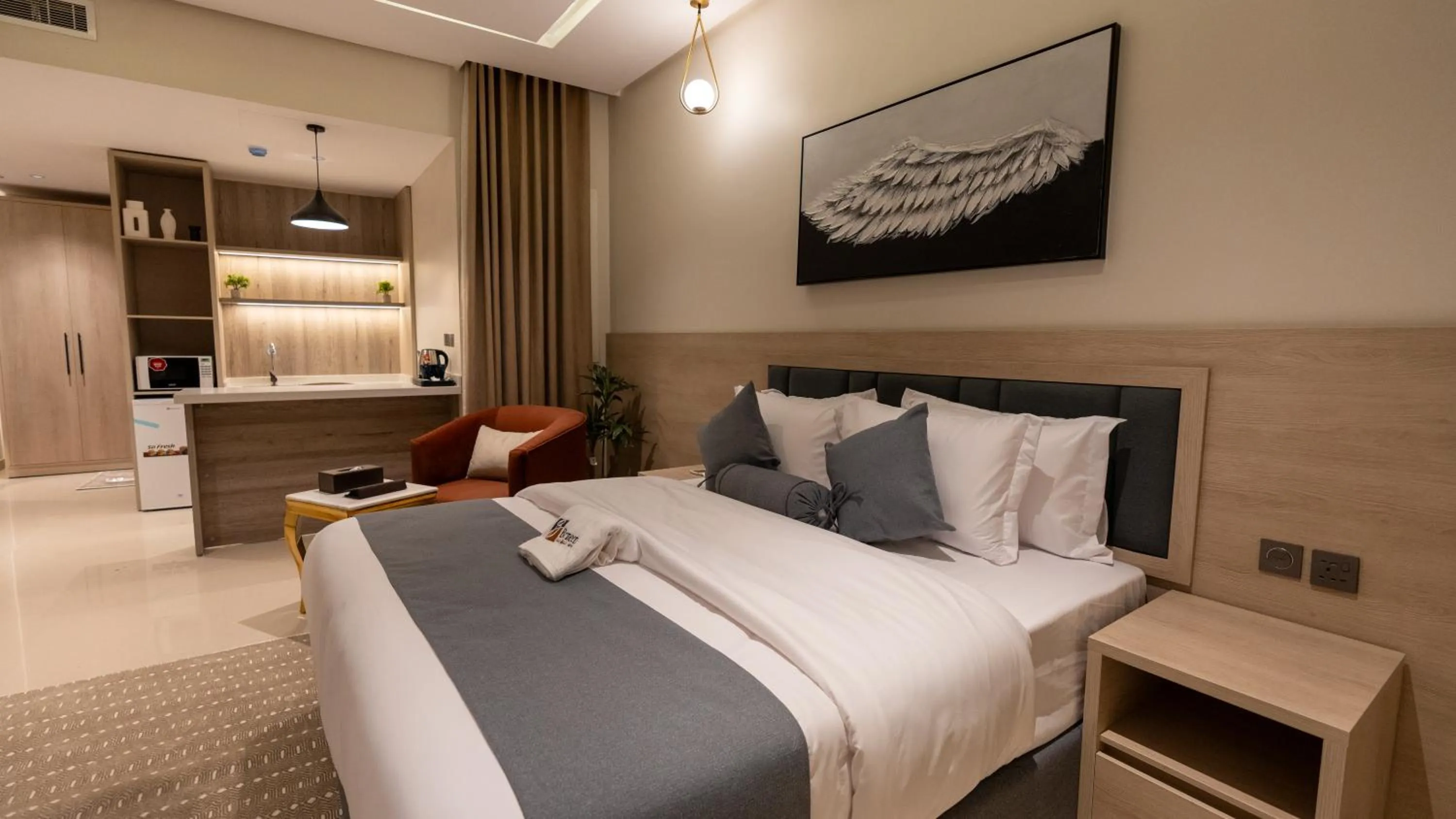 Bed in Brzeen Hotel Riyadh