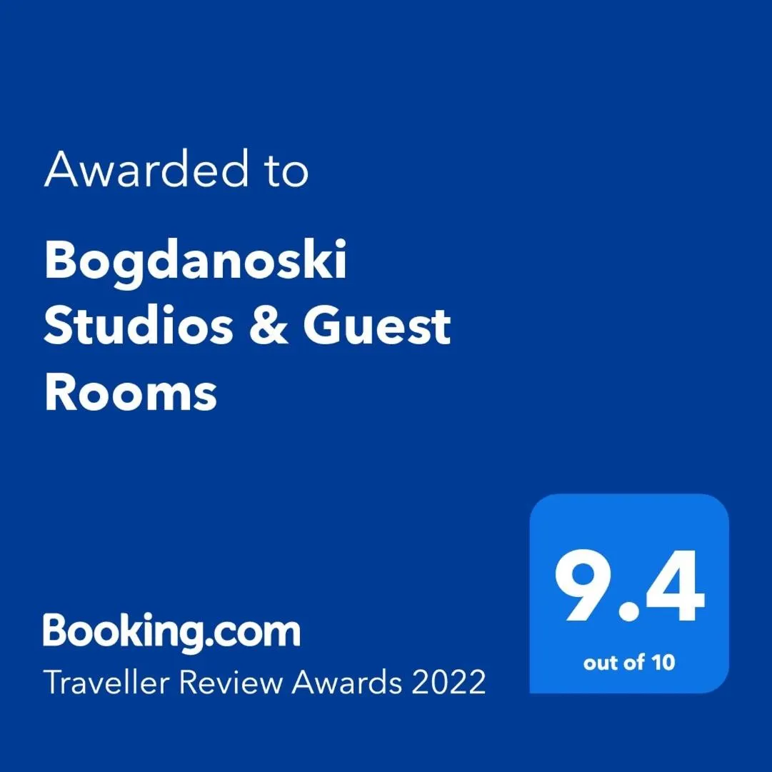 Certificate/Award in Bogdanoski Studios & Guest Rooms