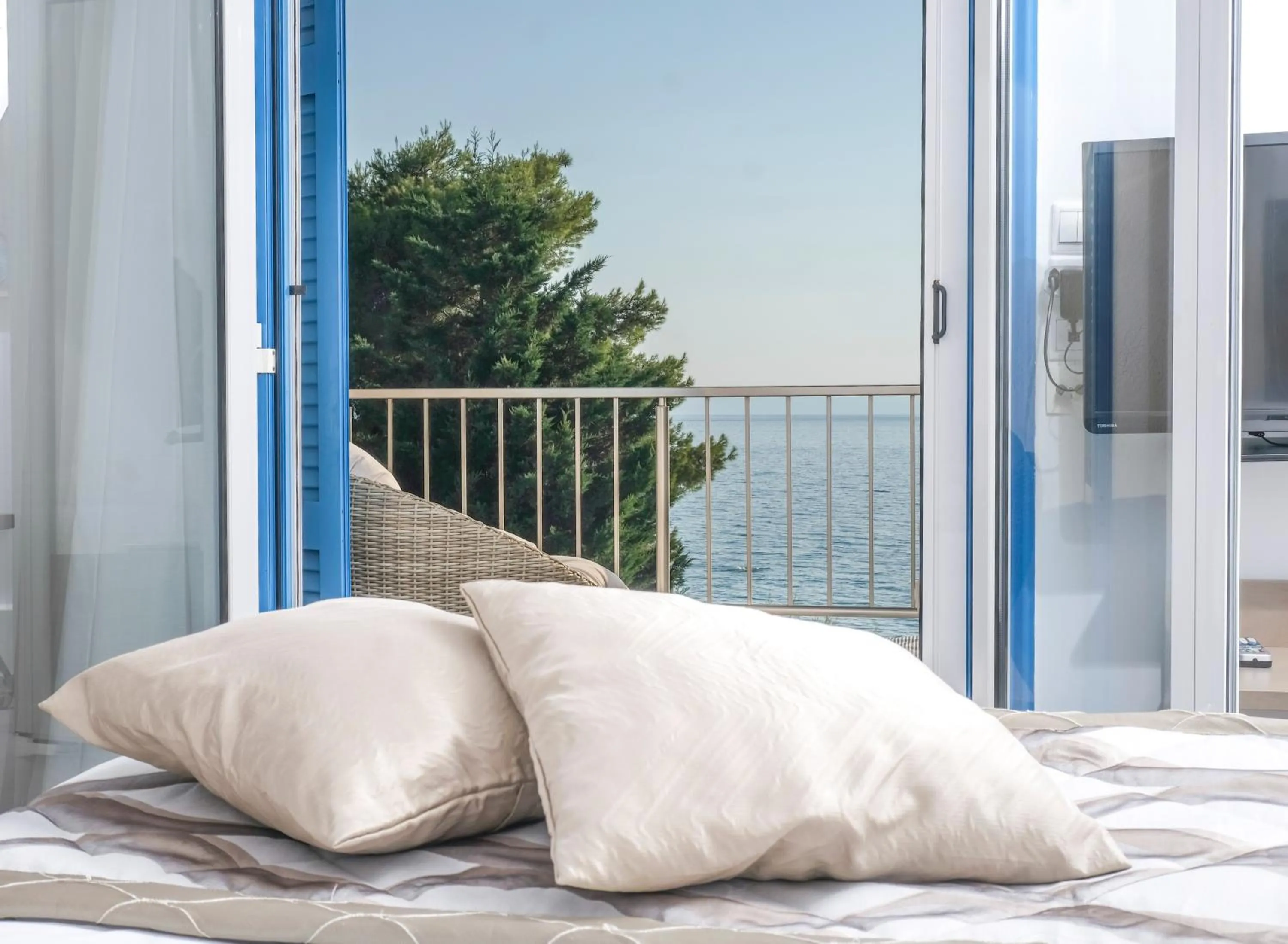 Bedroom, Bed in Acrotel Athena Villa