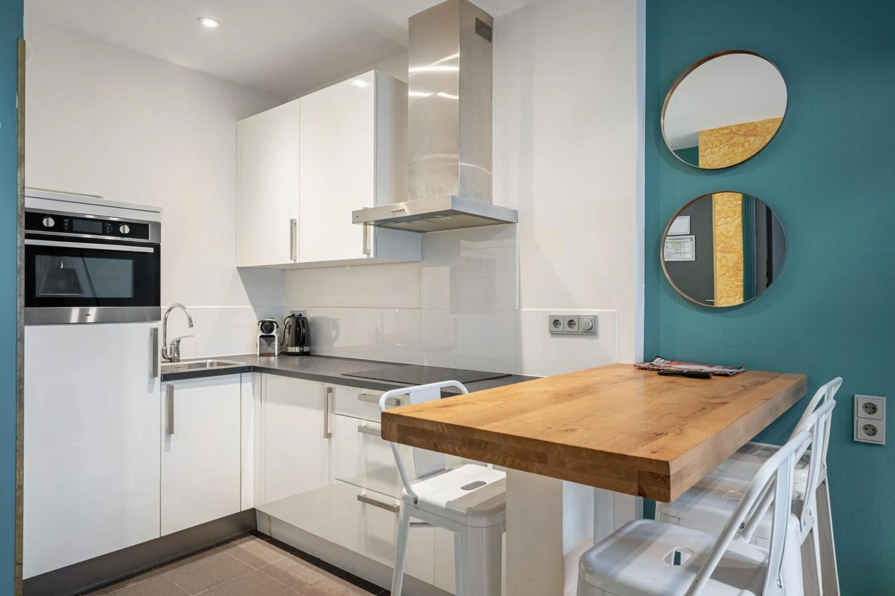 Kitchen or kitchenette in Musea Hotel & Apartments