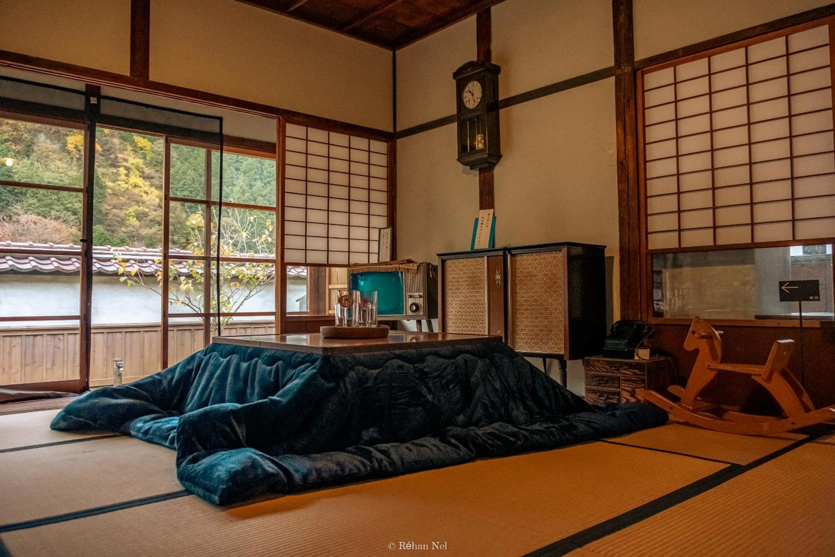 Seating area in Japan's oldest remaining company housing