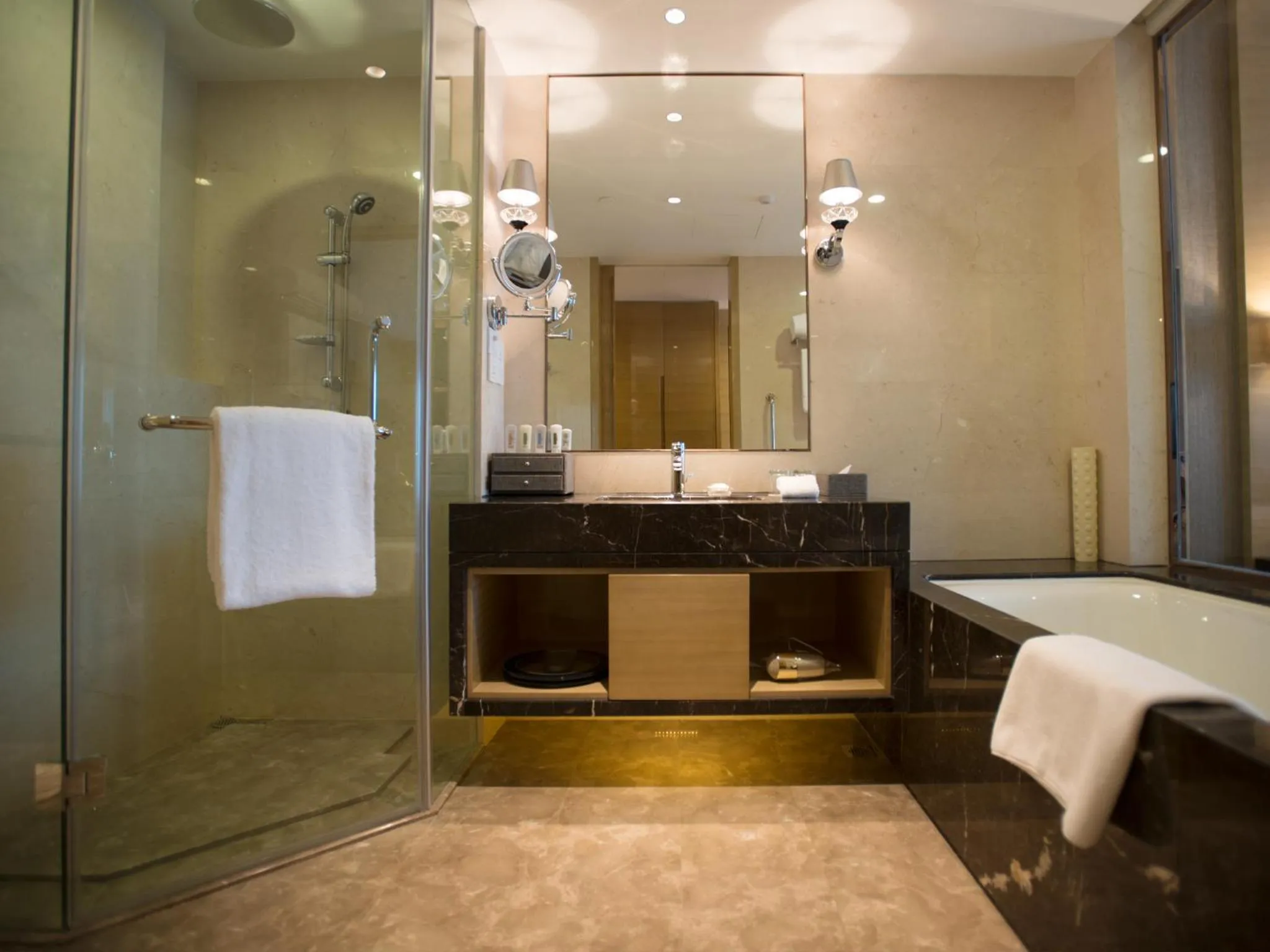 Bathroom in Crowne Plaza Shanghai Noah Square by IHG