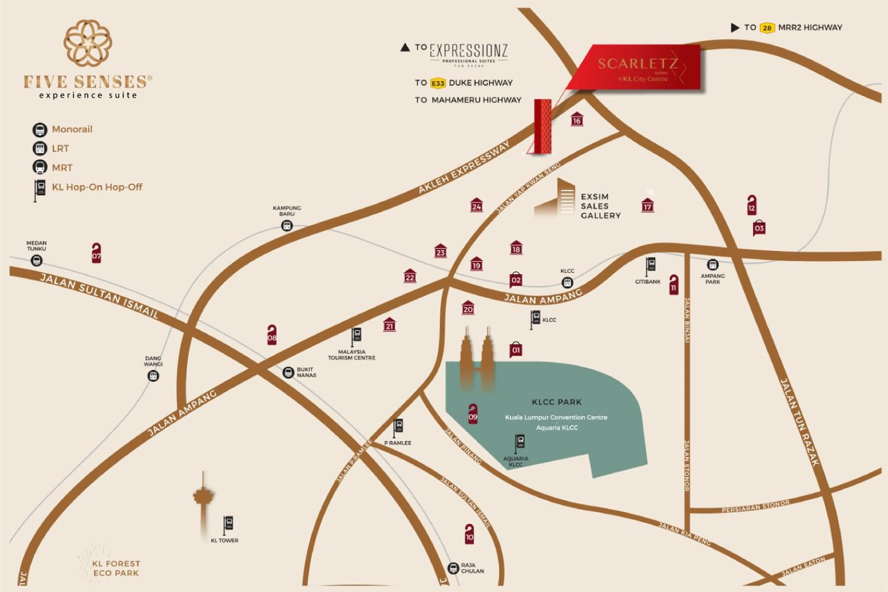 Location in Scarletz Suites Kuala Lumpur, Five Senses