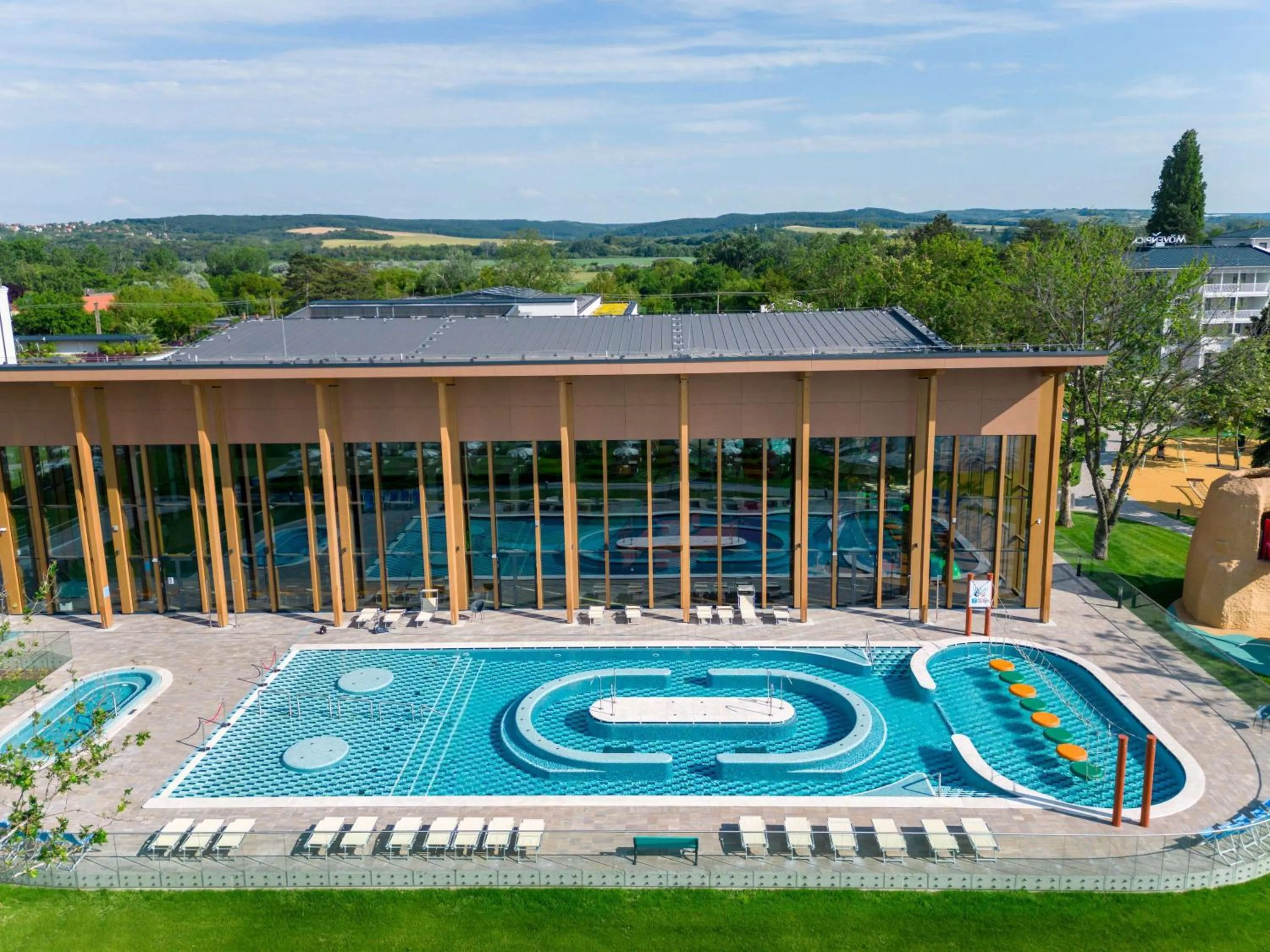 Pool view in Mövenpick Balaland Resort Lake Balaton