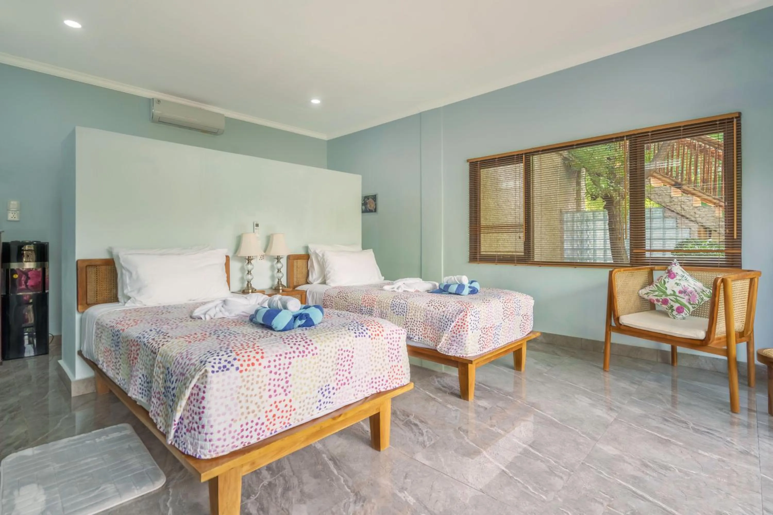 Bed in Lunar Dive Resort: Bamboo Villas