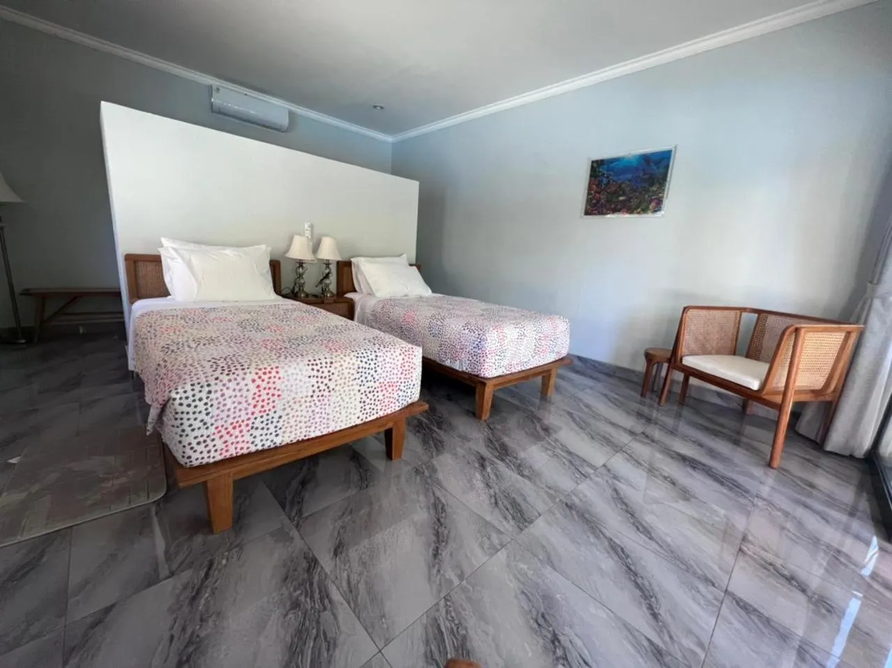 Bed in Lunar Dive Resort: Bamboo Villas