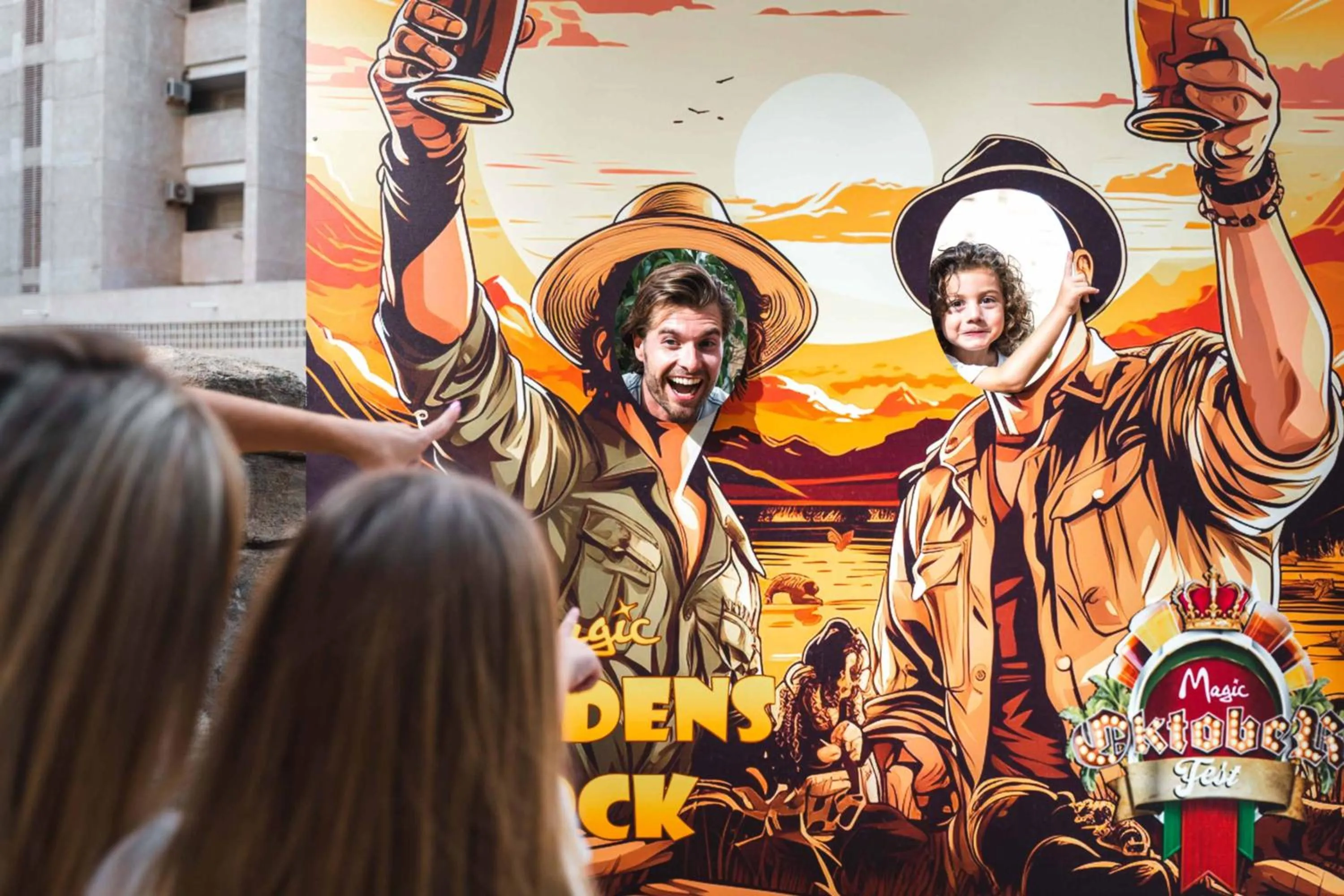 Family in Magic Aqua Rock Gardens