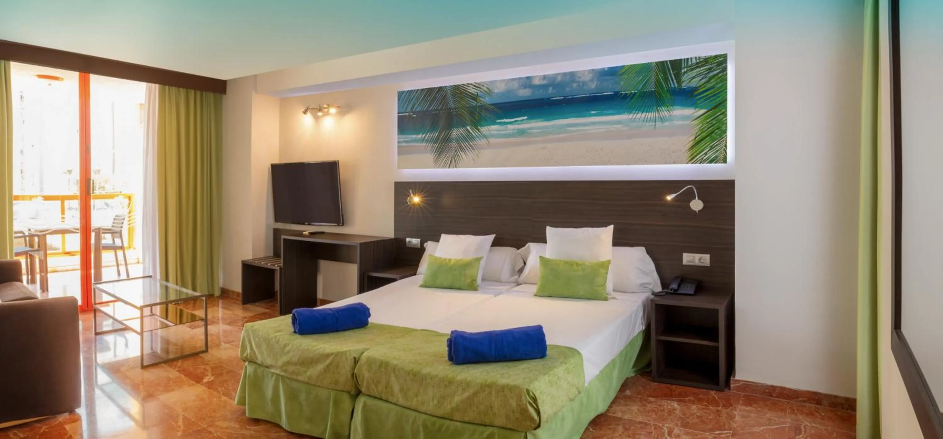 Bedroom, Bed in Magic Tropical Splash