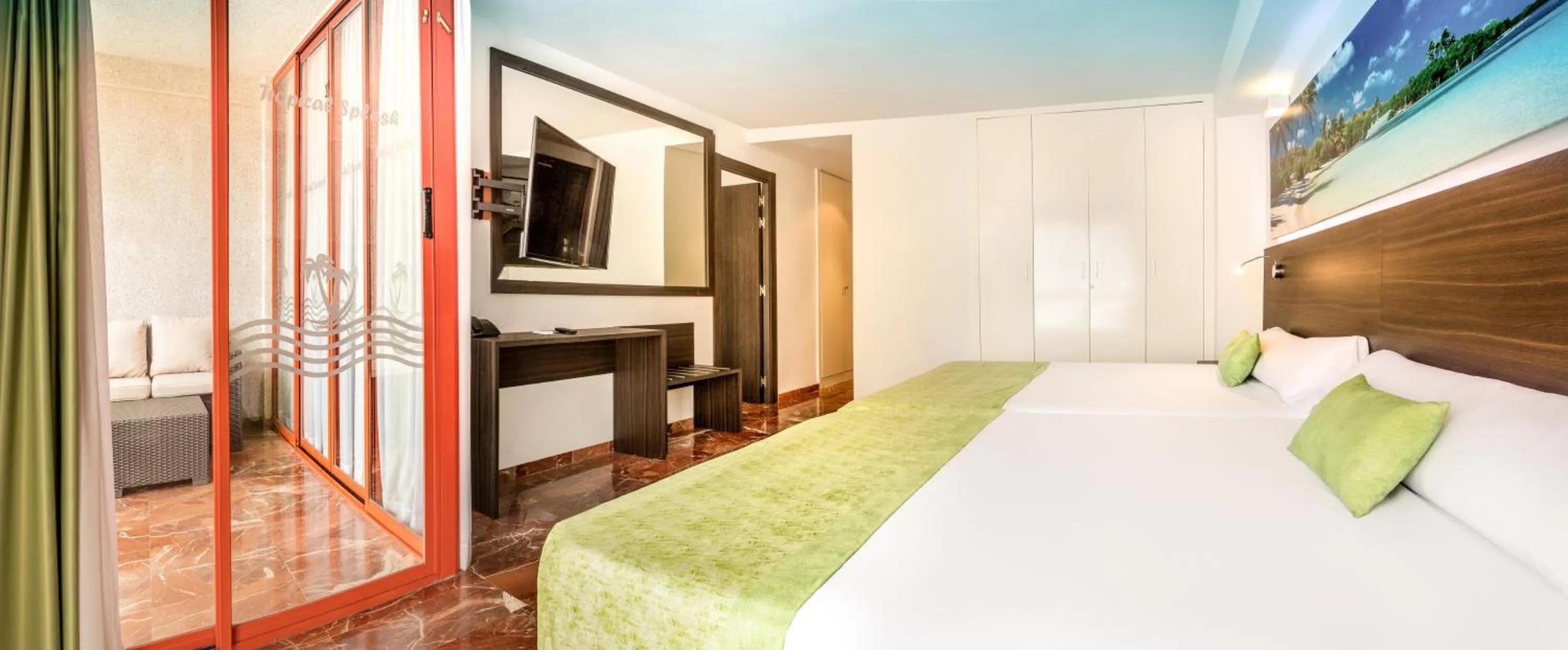 Bedroom, Bed in Magic Tropical Splash