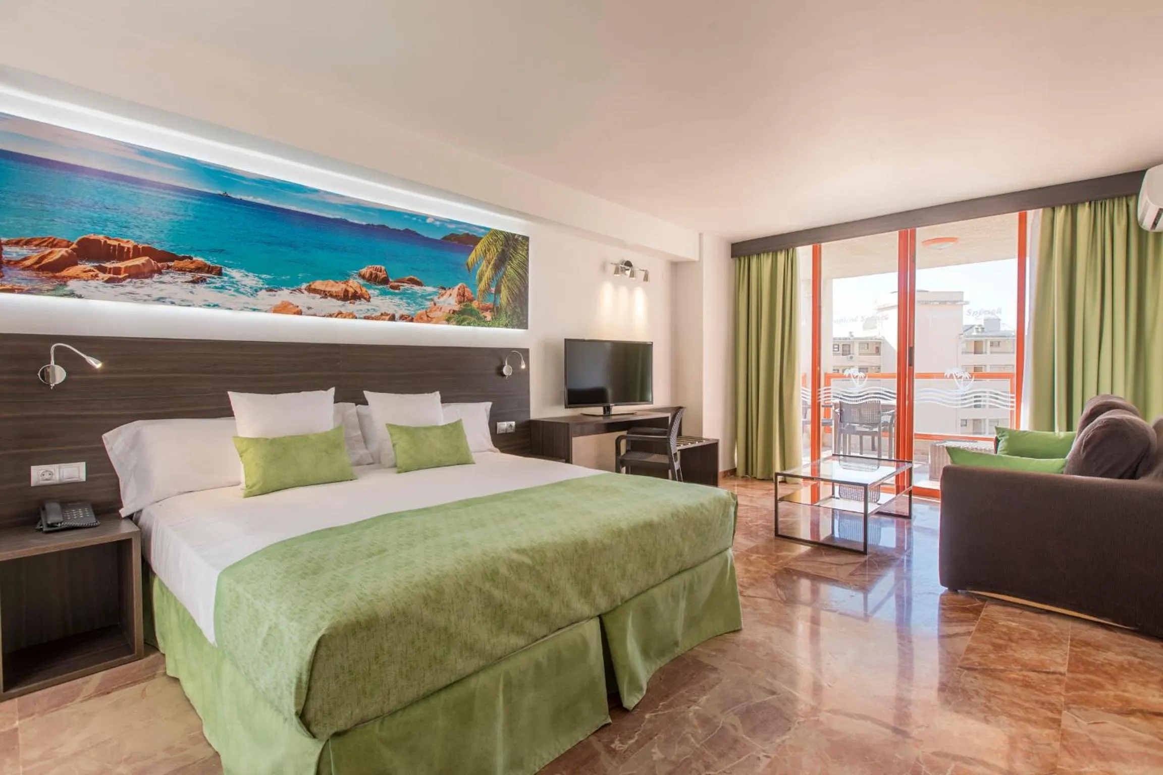 Bedroom, Bed in Magic Tropical Splash