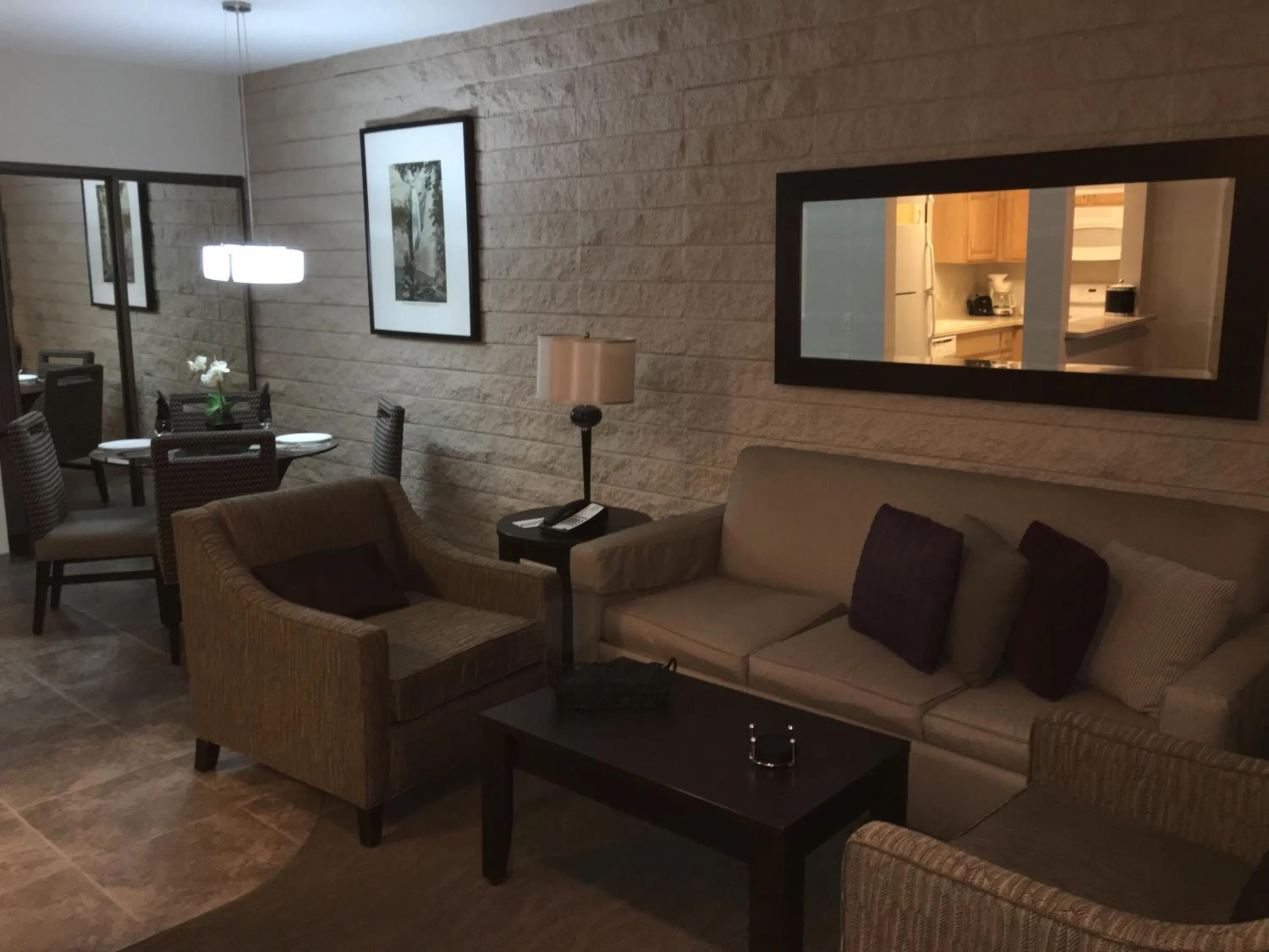 Living room in GetAways at Palm Springs Tennis Club