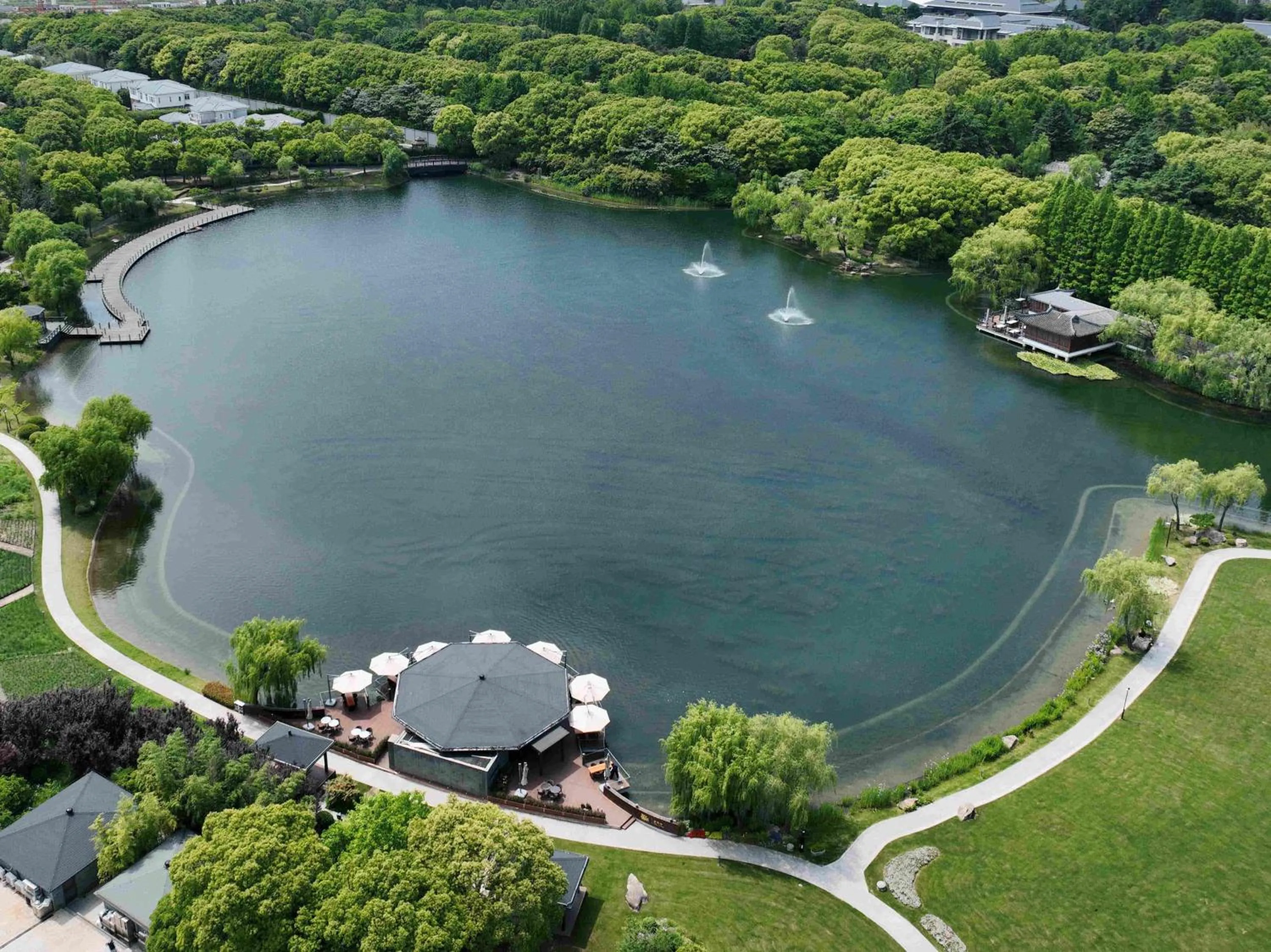 Bird's eye view in Shanghai Dongjiao State Guest Hotel