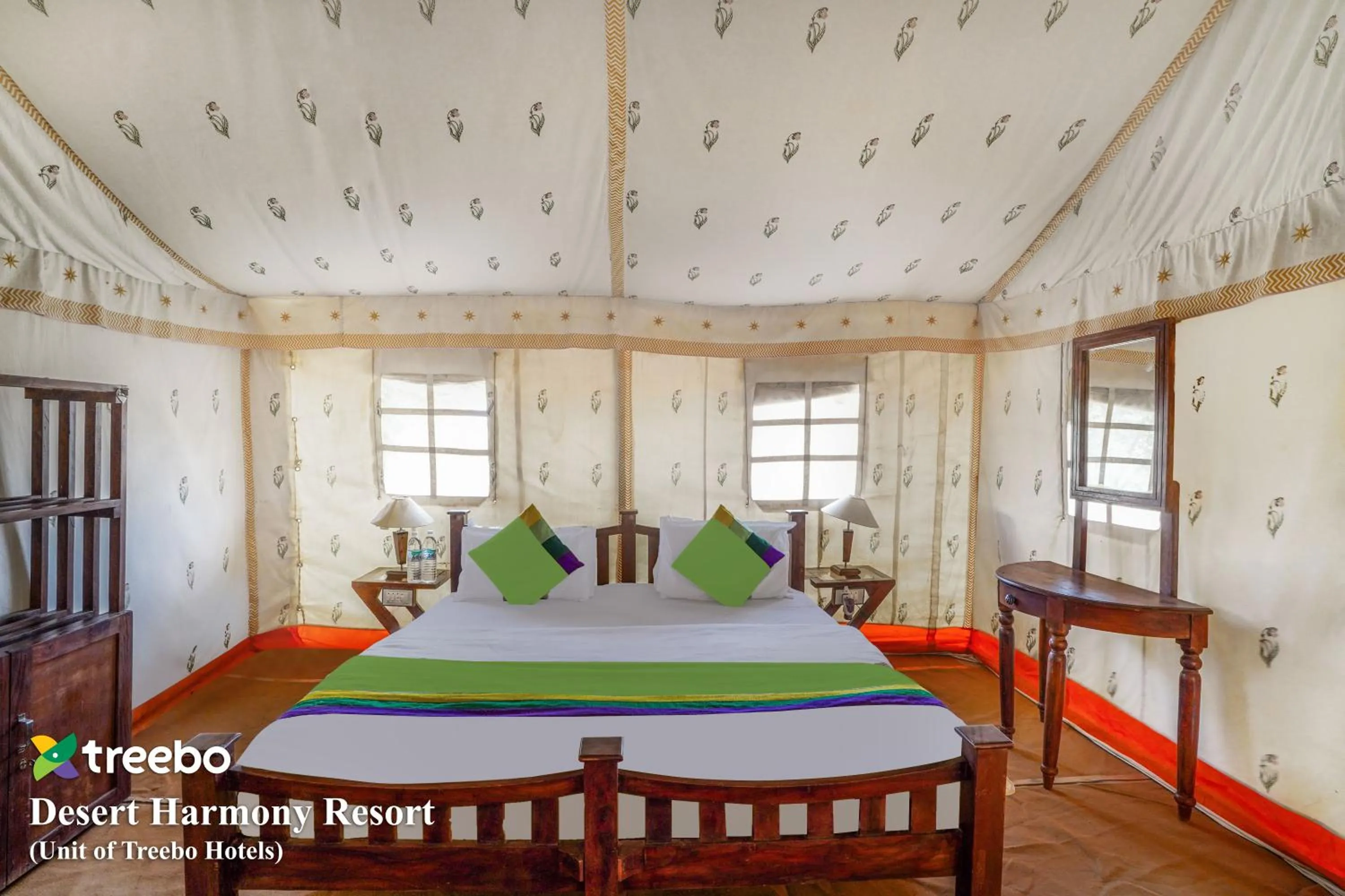 Bedroom, Bed in Treebo Desert Harmony Camp